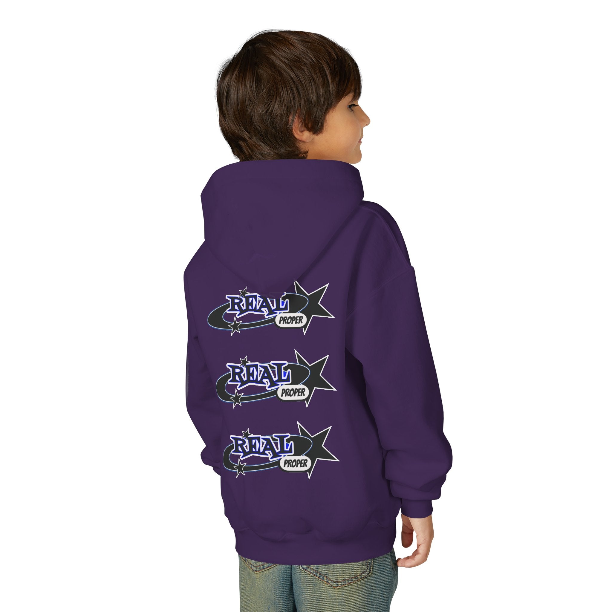 Youth Hoodie – "Real Proper" Star Graphic Pullover