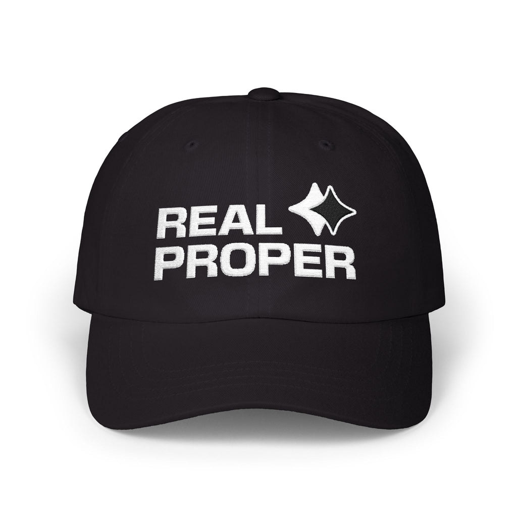 Classic Cap — "Real Proper" Embroidered Casual Baseball Hat