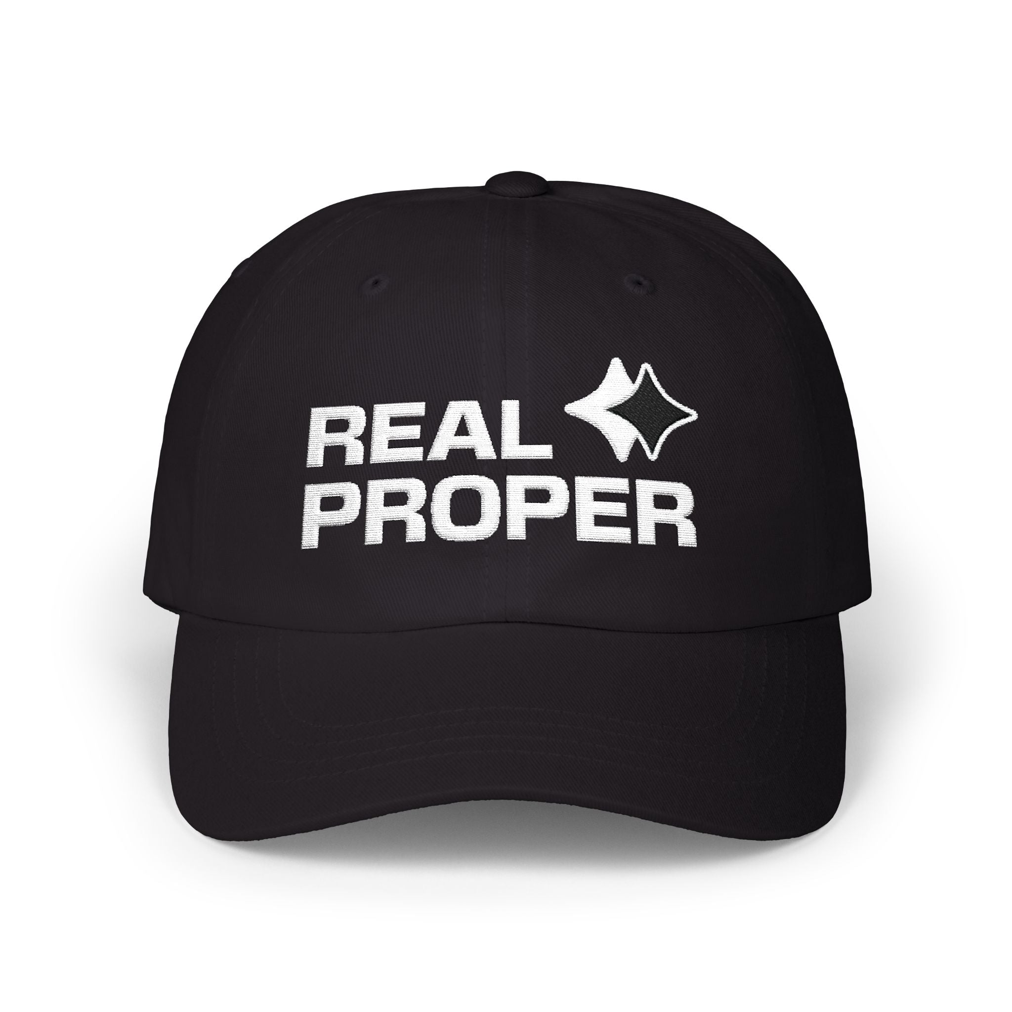 Classic Cap — "Real Proper" Embroidered Casual Baseball Hat