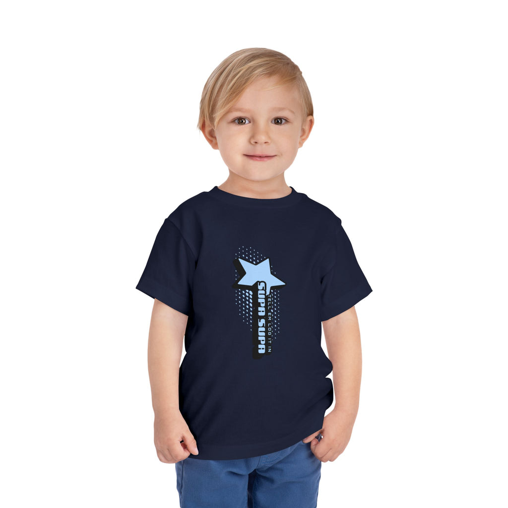 Toddler Tee — Blue Star "Tell em log it in" Graphic