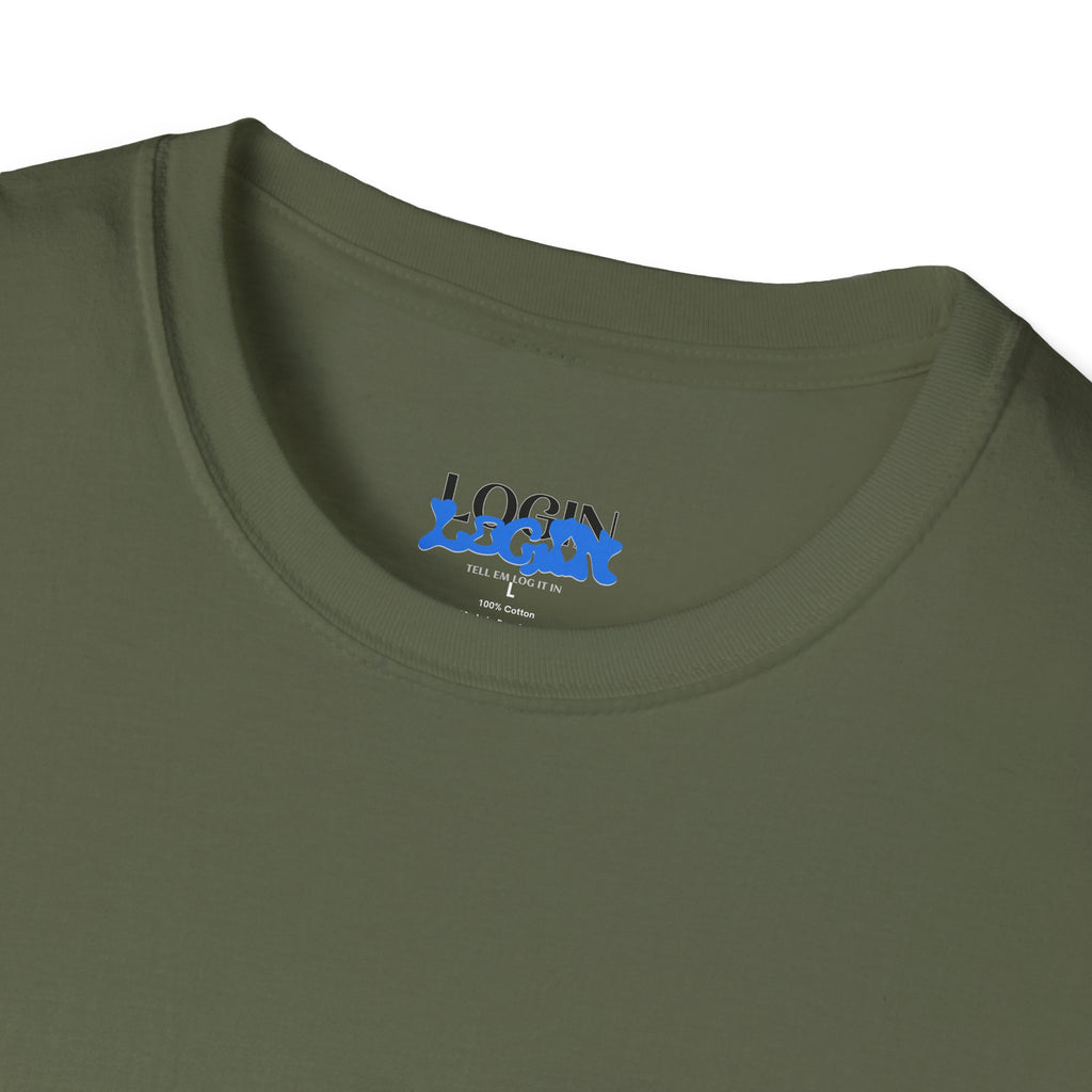 Login Graphic T-Shirt — Blue Drip Logo Tee