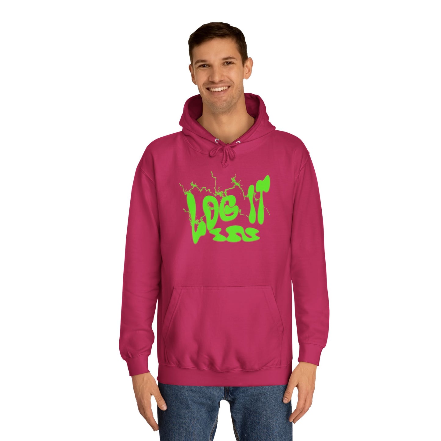Unisex Hoodie with 'Log It in' Design, Cozy Casual Sweater for Trendy wear, Gift for Comfortable Everyday Wear