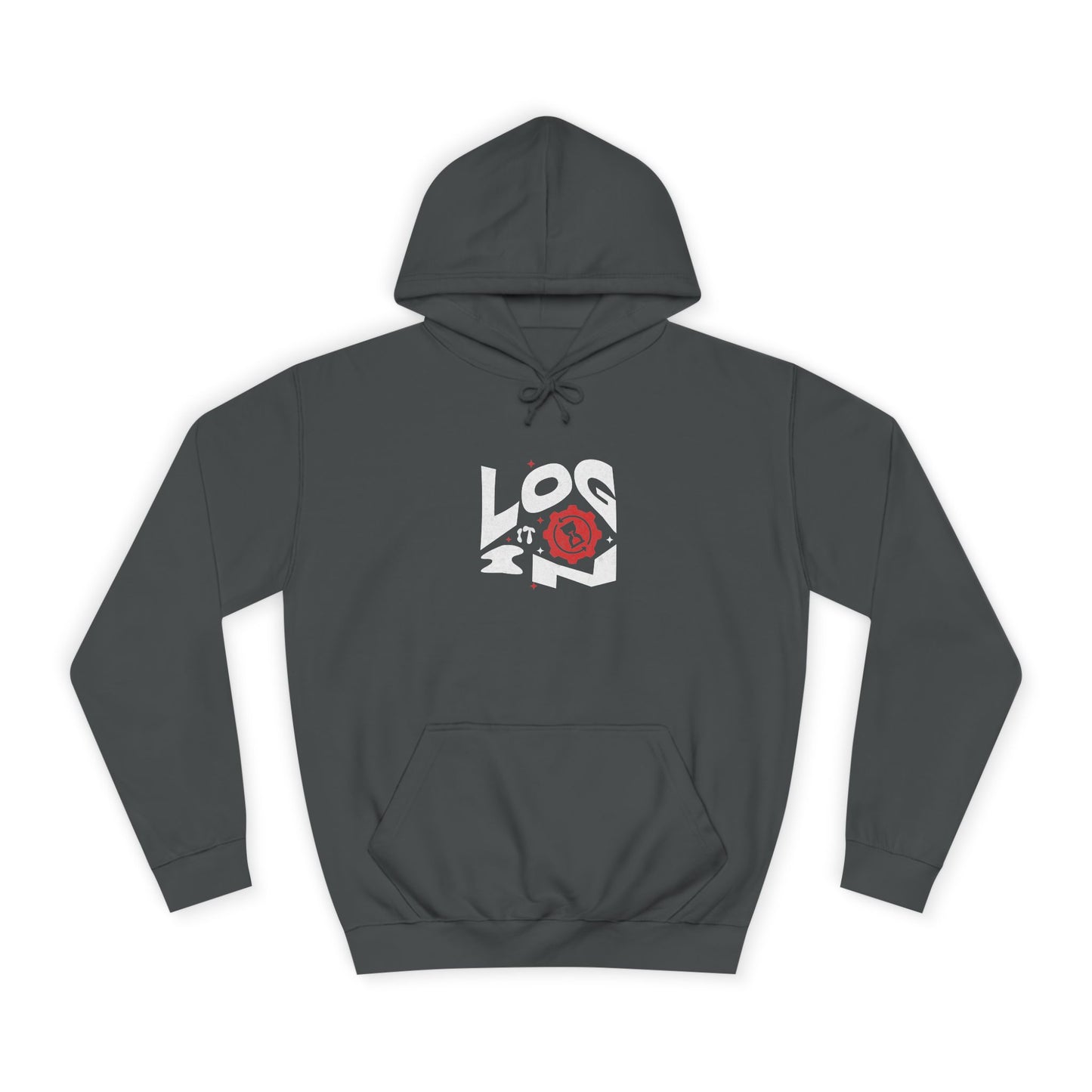 Stylish Log it in Hoodie, Cozy Athletic Wear, Graphic Hoodie, Trendy Apparel, Perfect for Life