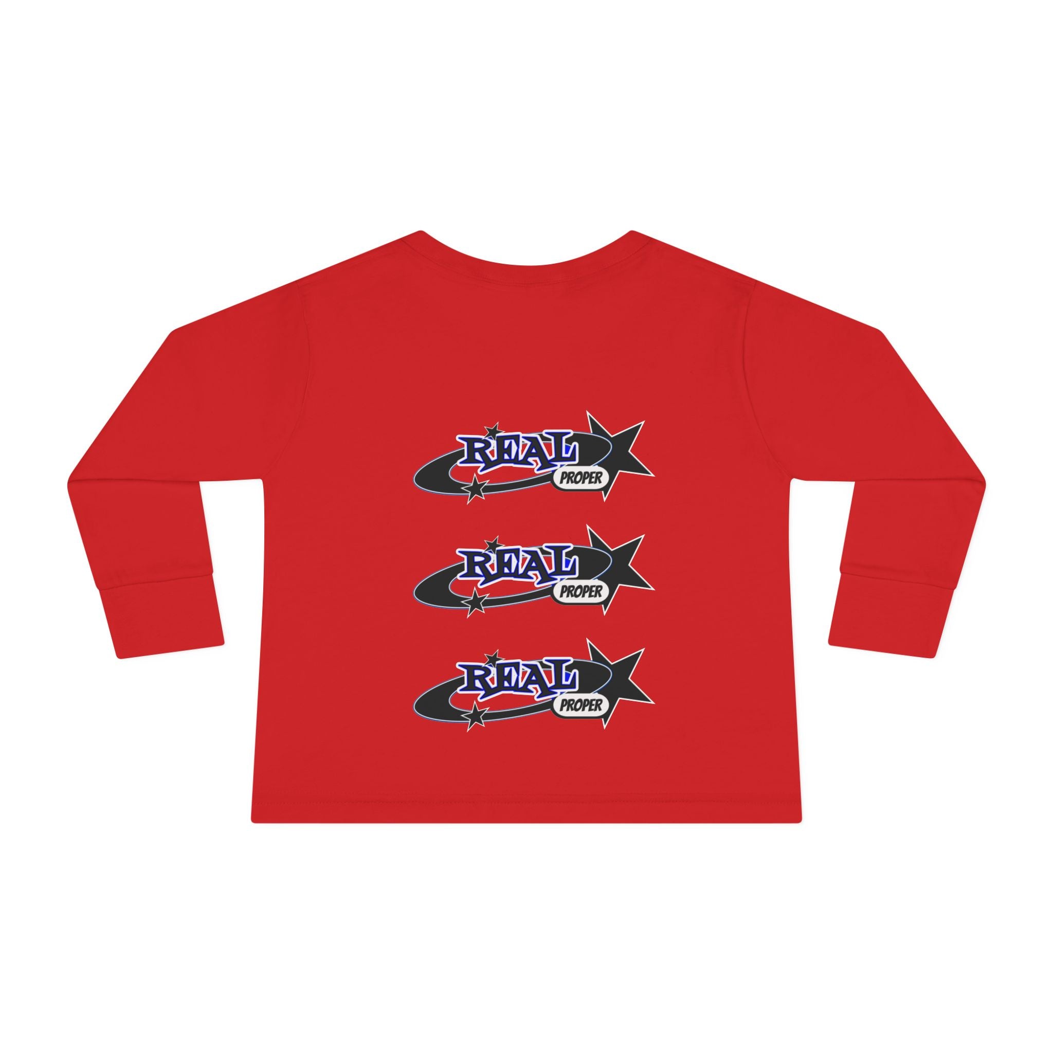 Toddler Long Sleeve Tee — 'Real Proper' Star Graphic Kids Shirt