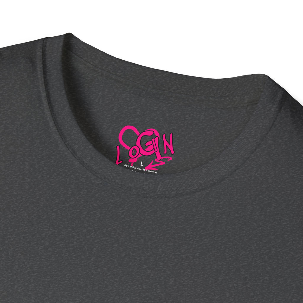 T-Shirt — Pink Graffiti 'Login' Streetwear Tee