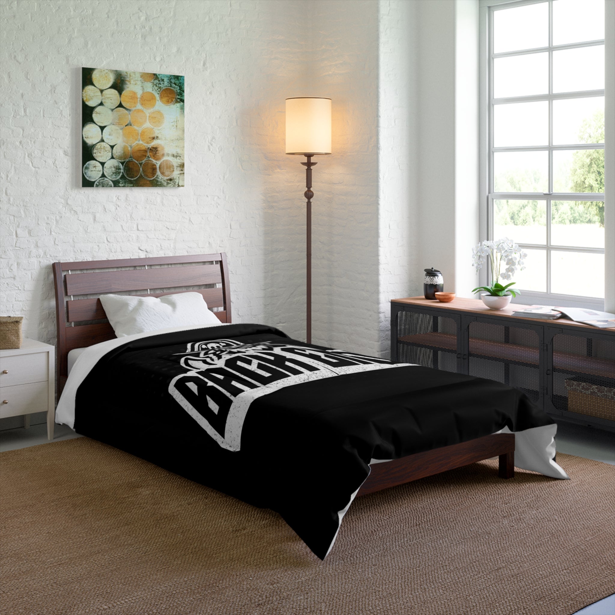 Pirate 'Back Ends' Comforter – Bold Black Graphic Bedding for Gamers & Crew