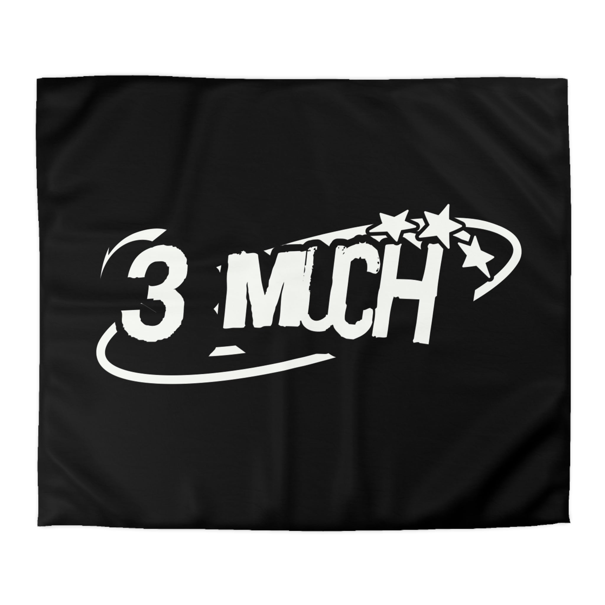 Duvet Cover — '3 Much' Bold Graphic Black Microfiber Duvet