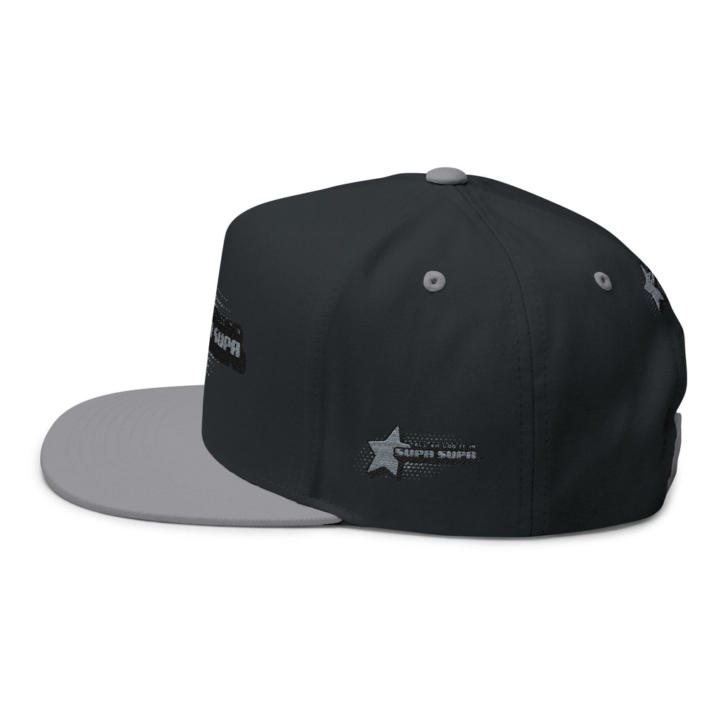Embroidered Star Snapback Hat — 'Supa Supa' Retro Logo Flat-Bill Cap