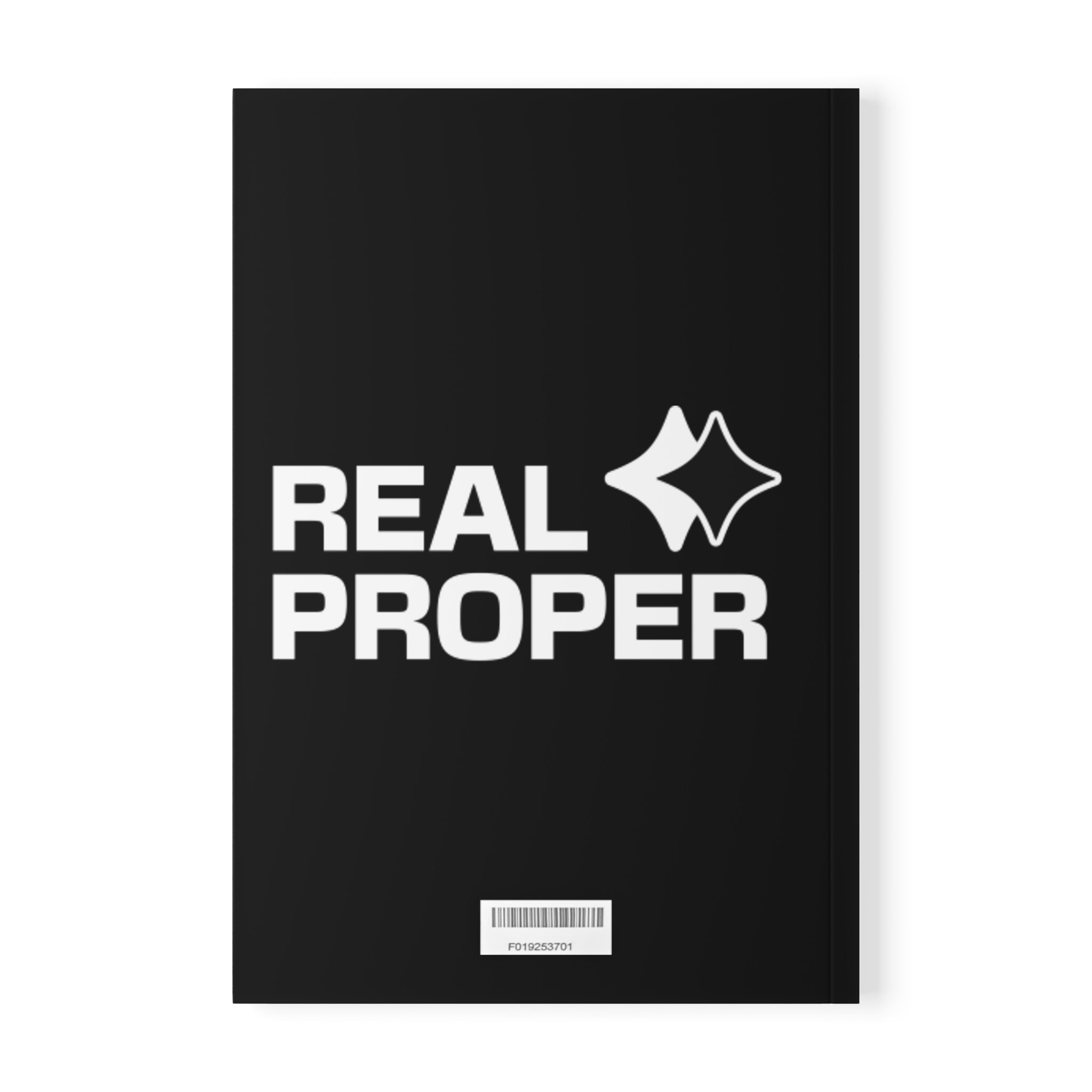 Real Proper A5 Softcover Notebook — Black Logo Journal for Notes & Planning