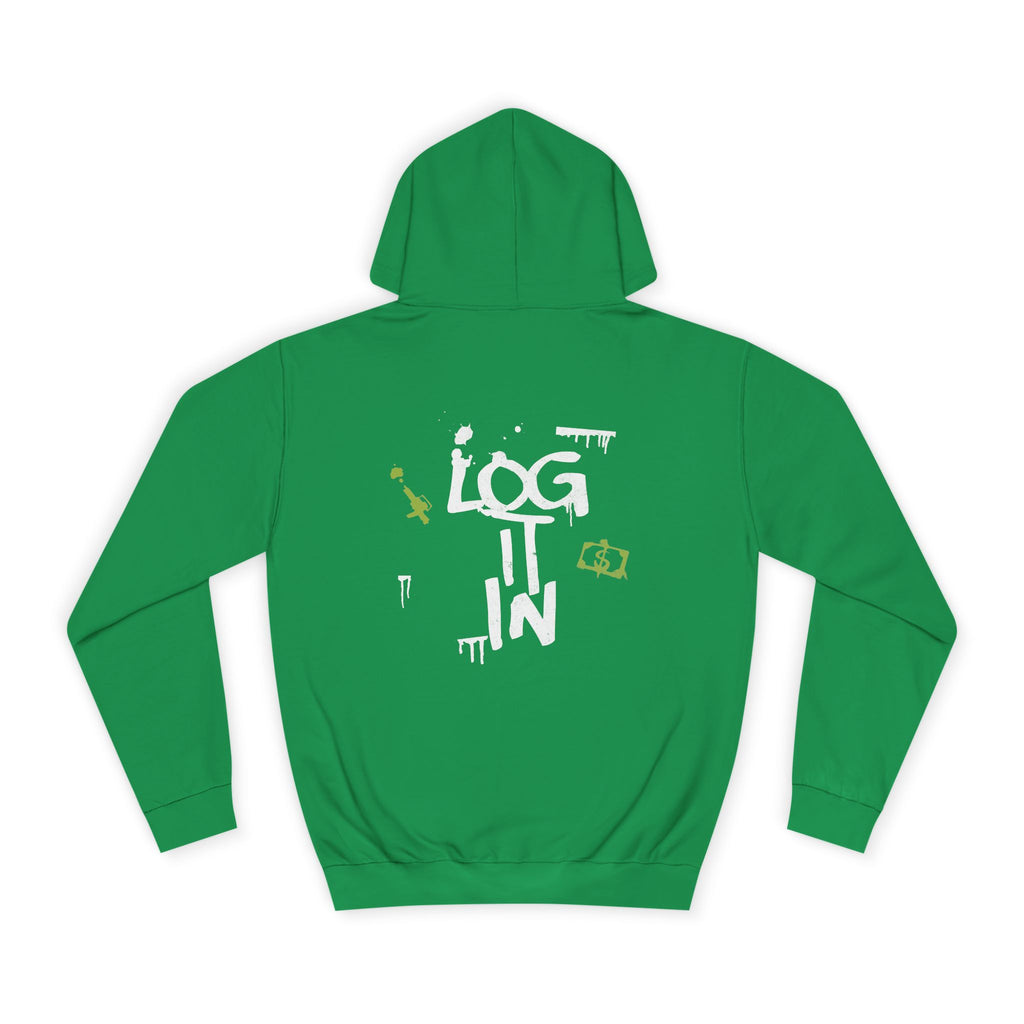 log it in Hoodie — Minimal Vintage Print