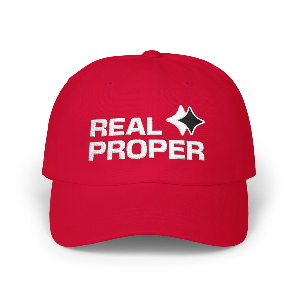 Classic Cap — "Real Proper" Embroidered Casual Baseball Hat