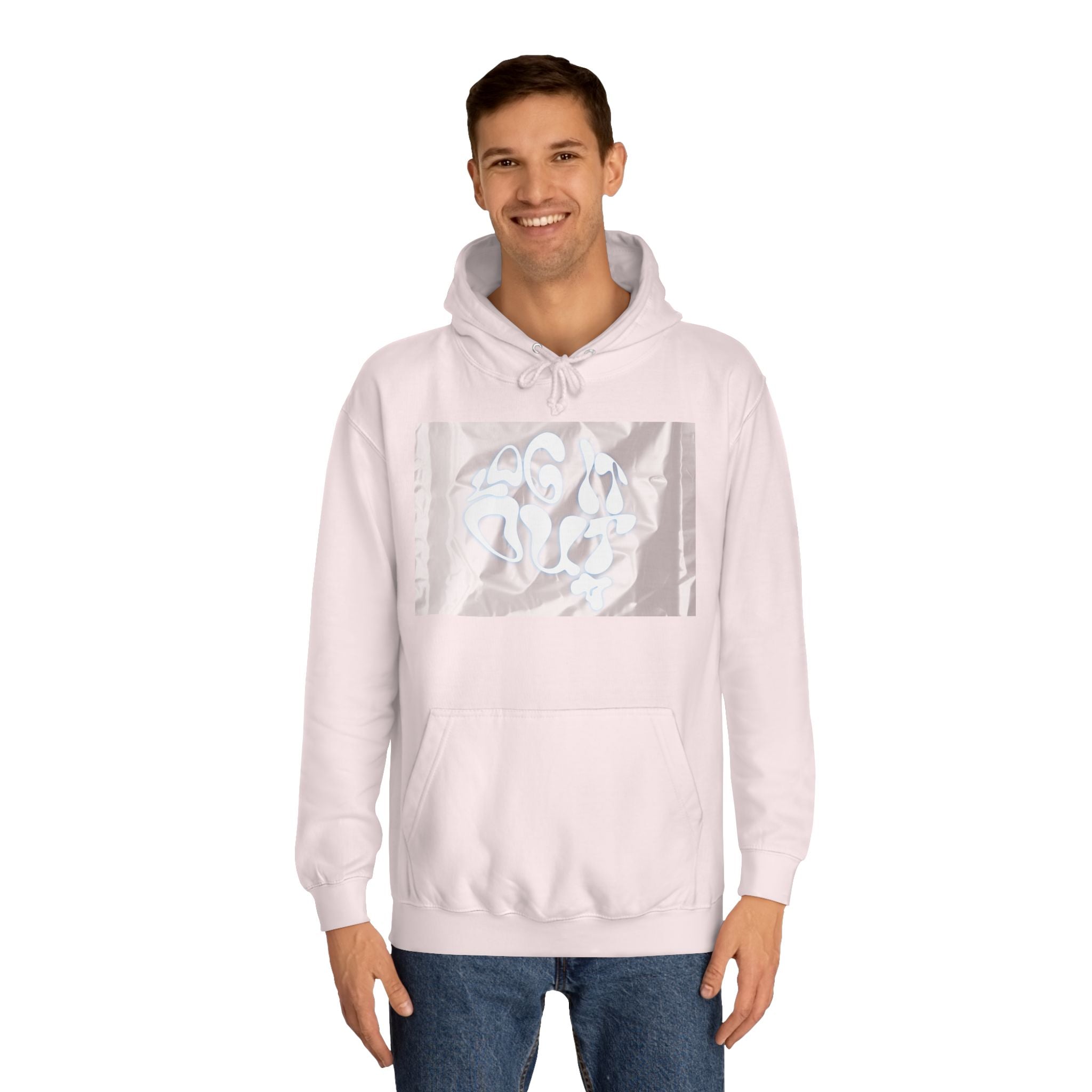 Cozy Unisex 'LOG IT OUT' Hoodie with Abstract Design, Sweatshirt, Graphic Hoodie, Casual Wear, Perfect Fit