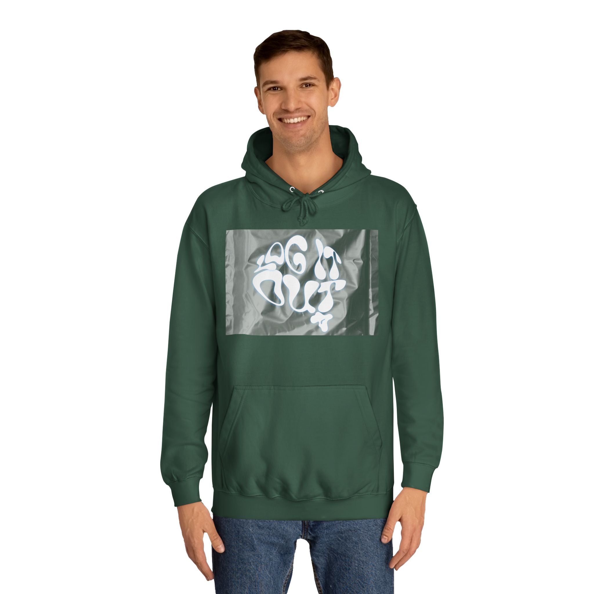 Cozy Unisex 'LOG IT OUT' Hoodie with Abstract Design, Sweatshirt, Graphic Hoodie, Casual Wear, Perfect Fit