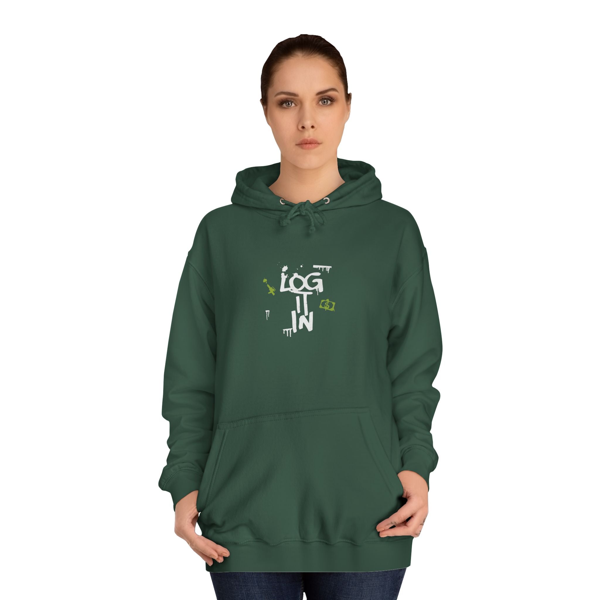 log it in Hoodie — Minimal Vintage Print