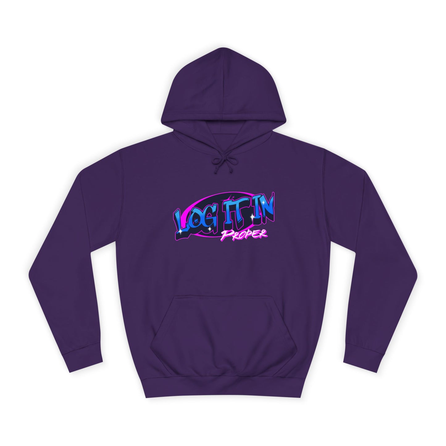 Vibrant Hoodie - Log It In, Unisex Pullover, Cozy Sweatshirt, College Apparel, Gift for Students, Trendy Fashion