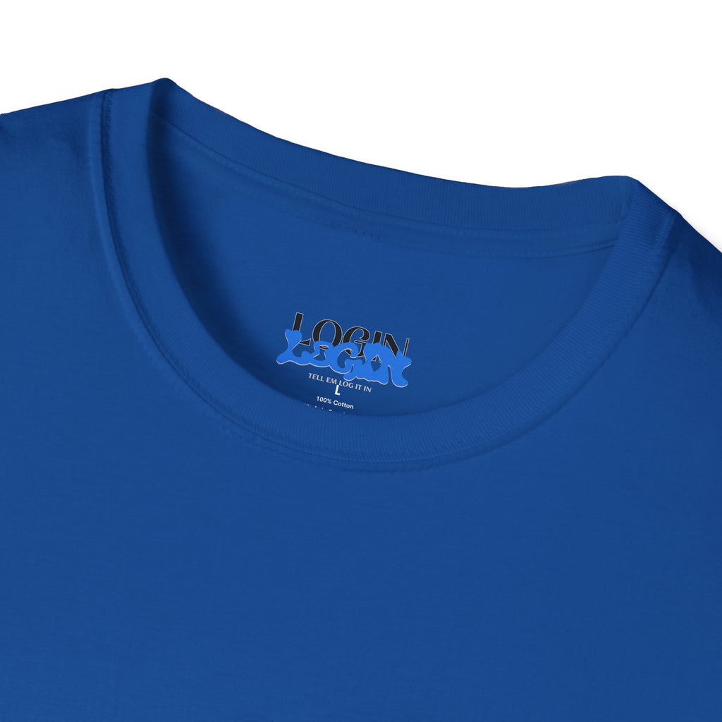 Login Graphic T-Shirt — Blue Drip Logo Tee