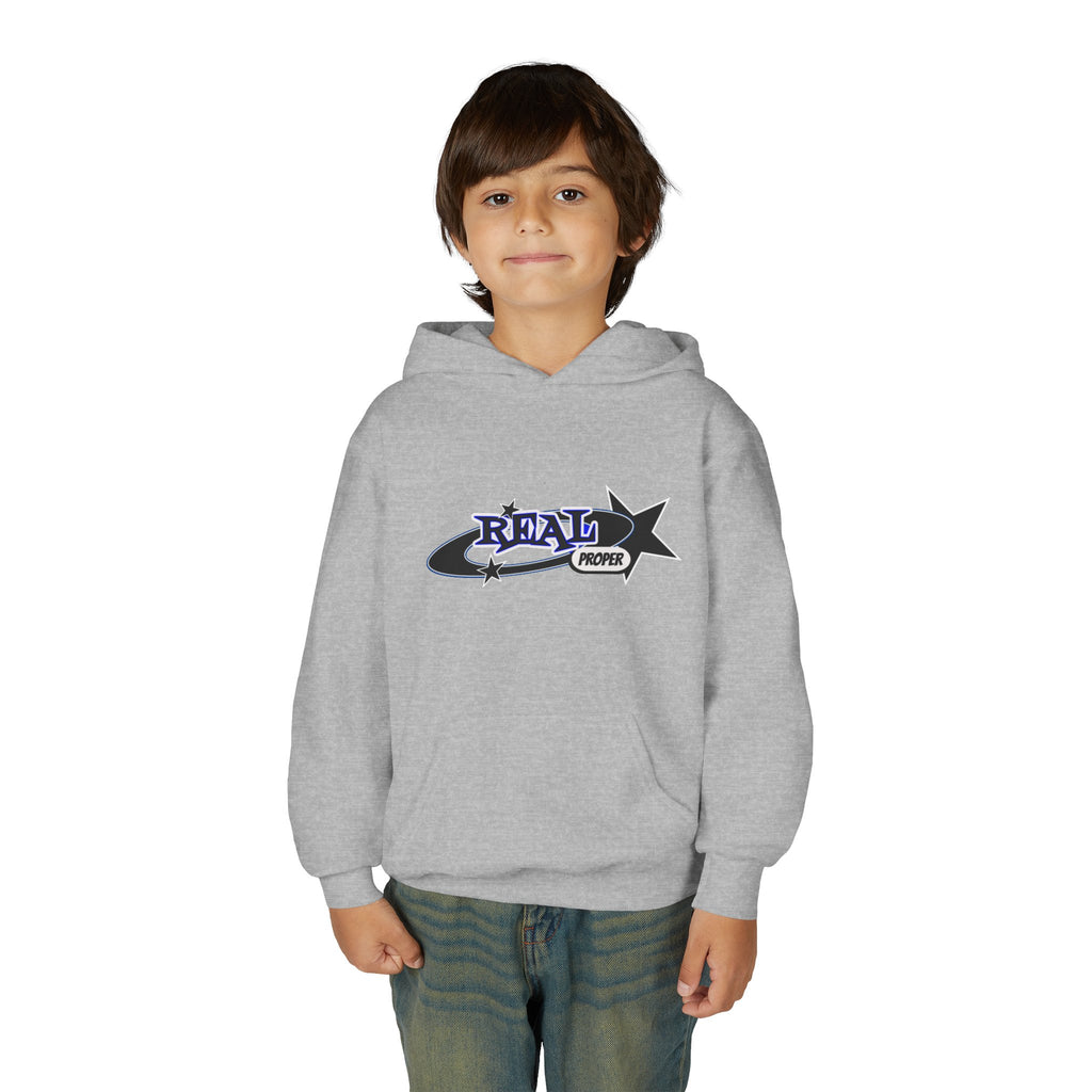 Youth Hoodie – "Real Proper" Star Graphic Pullover