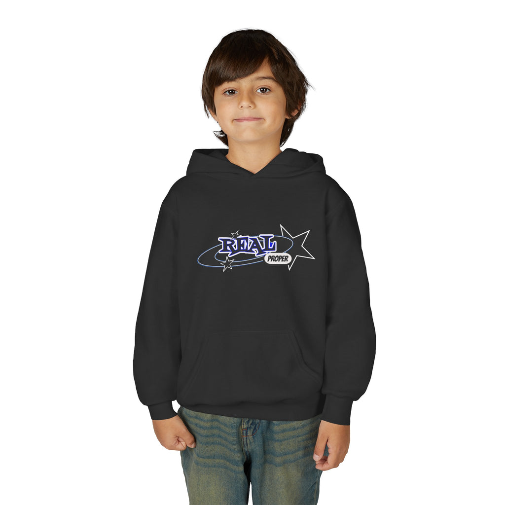 Youth Hoodie – "Real Proper" Star Graphic Pullover