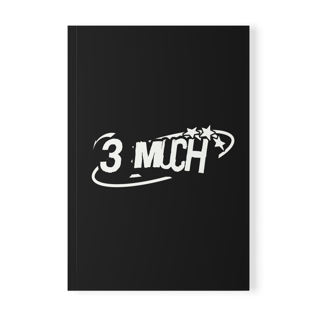 A5 Notebook — '3 Much' Vintage Logo Softcover Journal (Black)