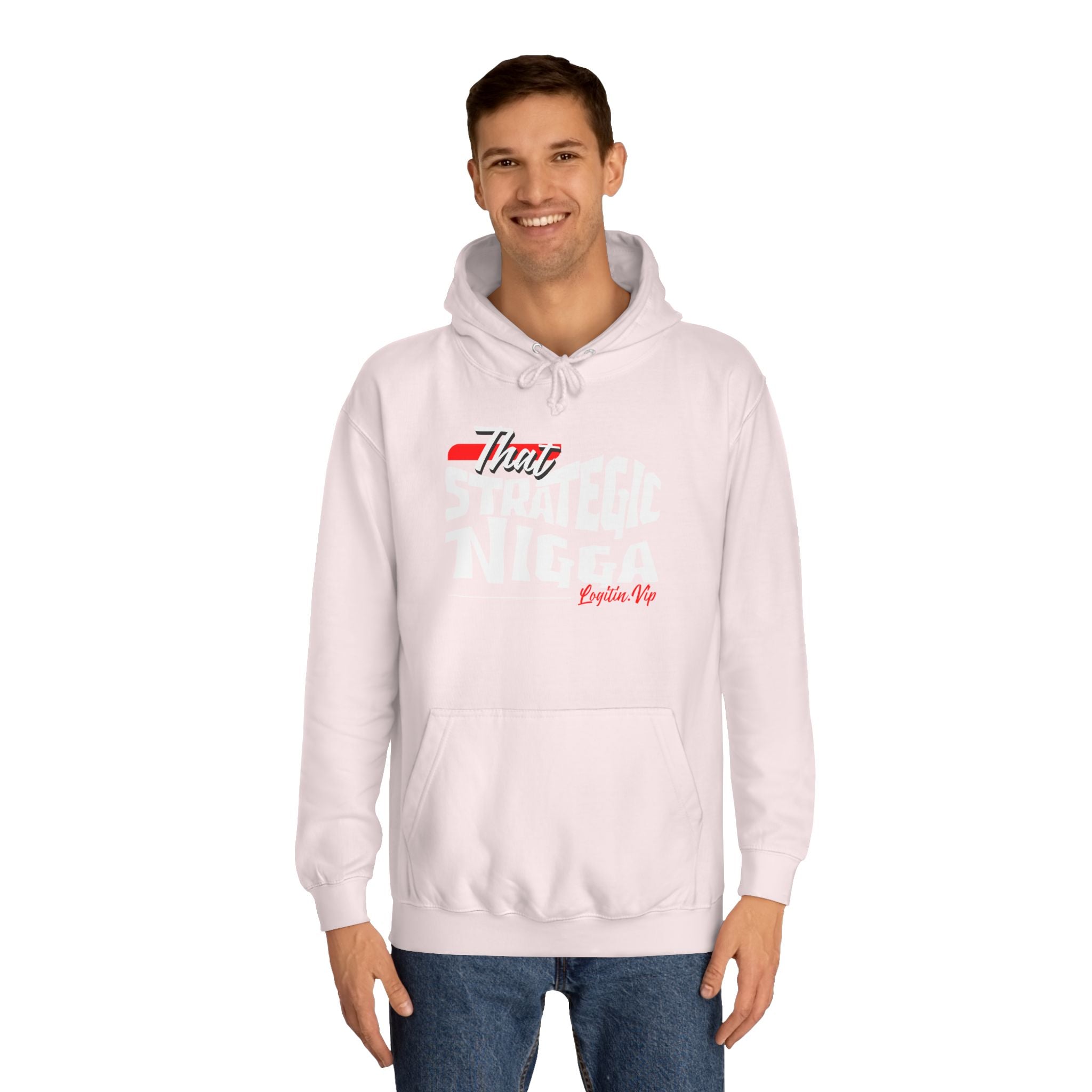 Unisex  Hoodie - "That Strategic Nigga" Graphic Sweatshirt - Trendy Campus Style