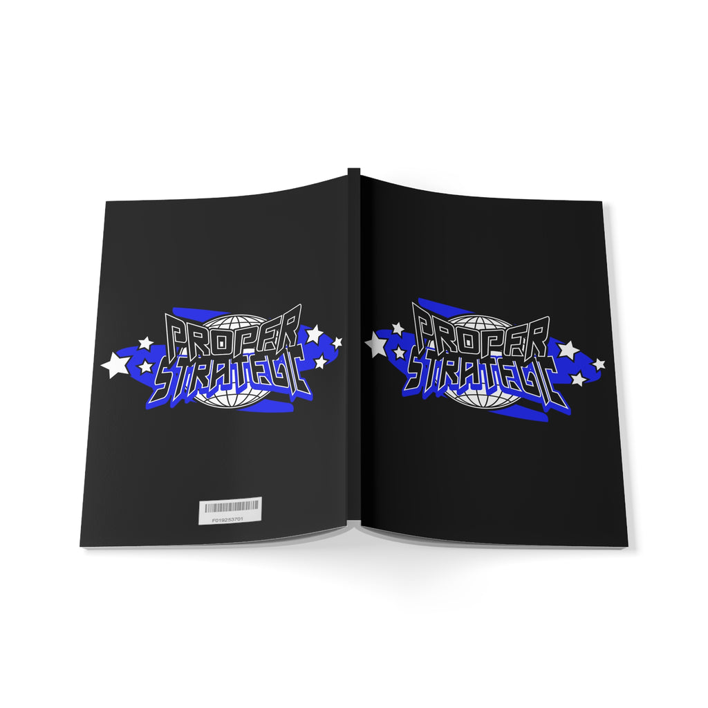Proper Strategic A5 Notebook — Retro Globe & Stars Softcover Journal