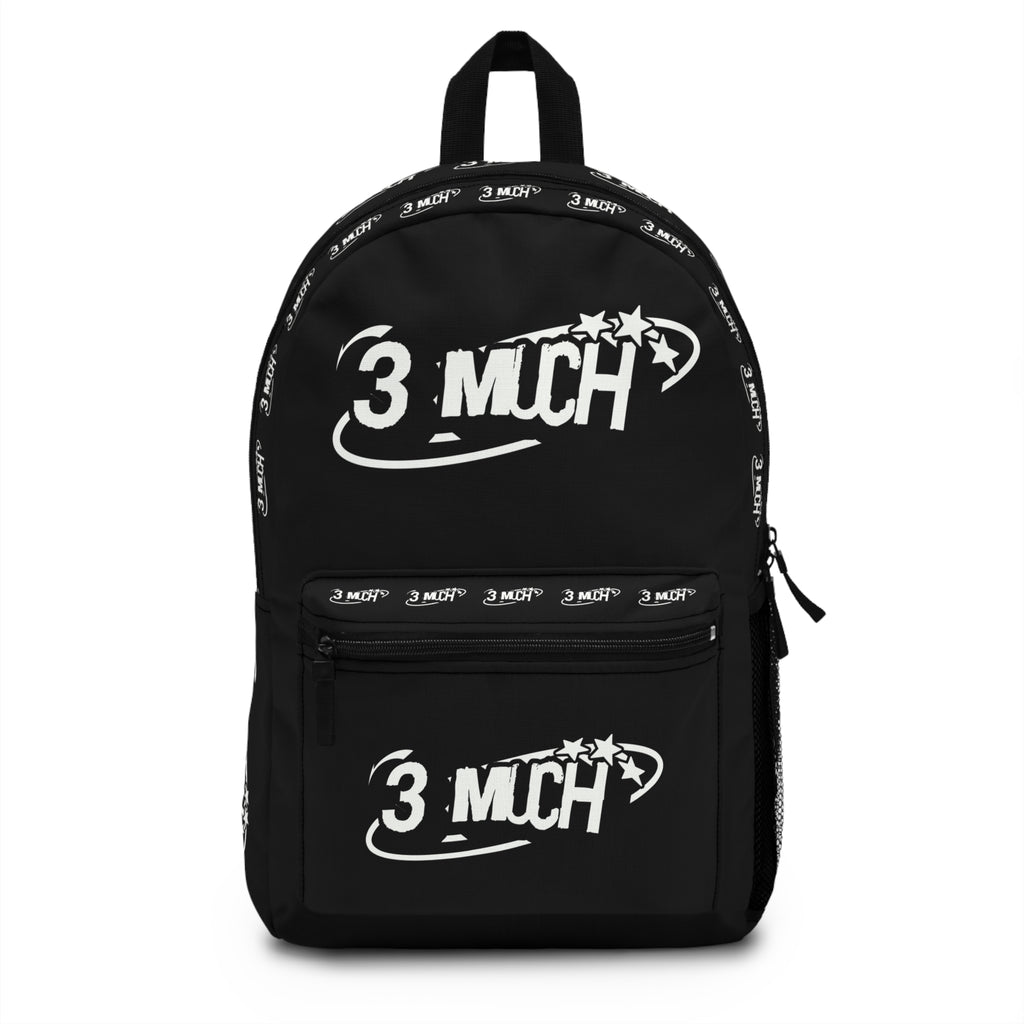3 Much Logo Backpack — Black Graphic School & Everyday Bag