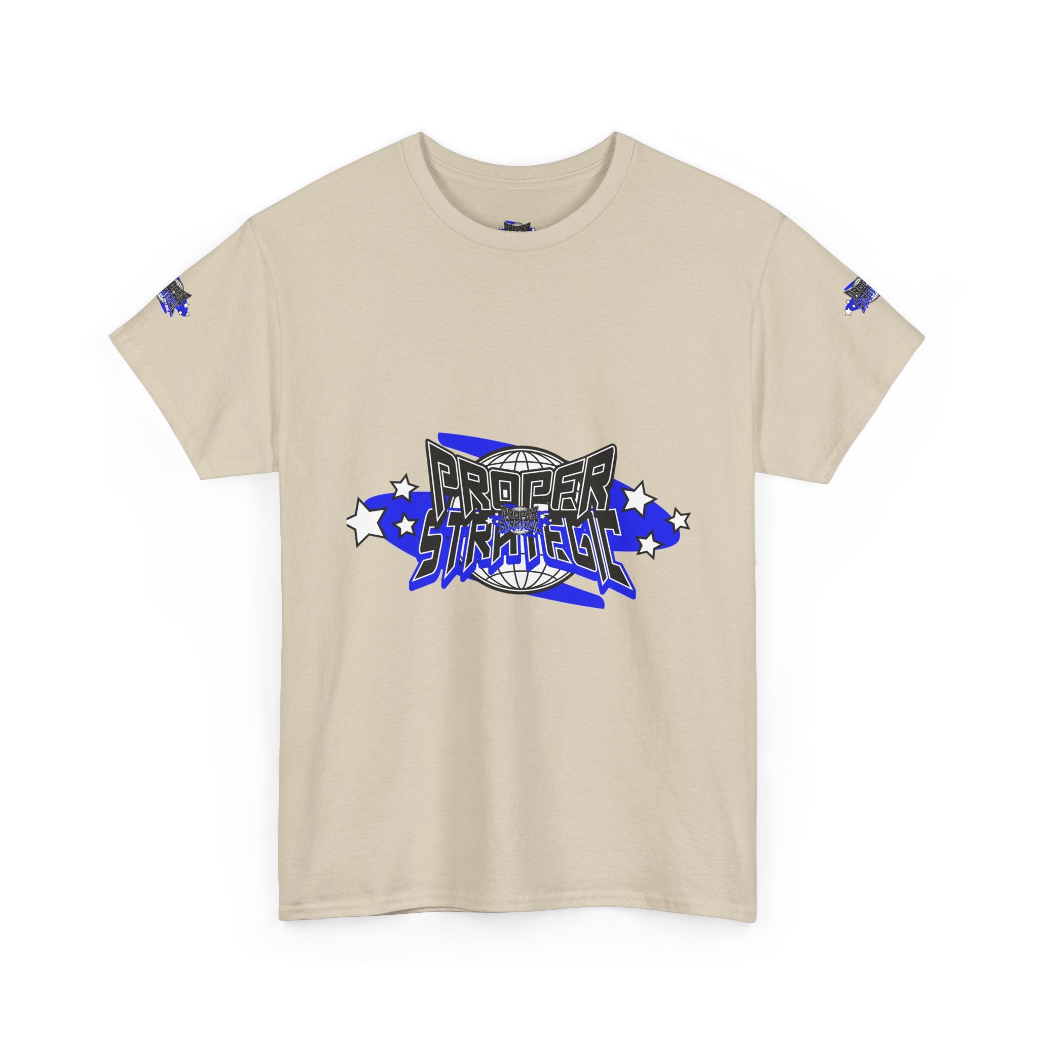 Proper 'Strategic' Graphic Tee — Retro Blue Streetwear T‑Shirt