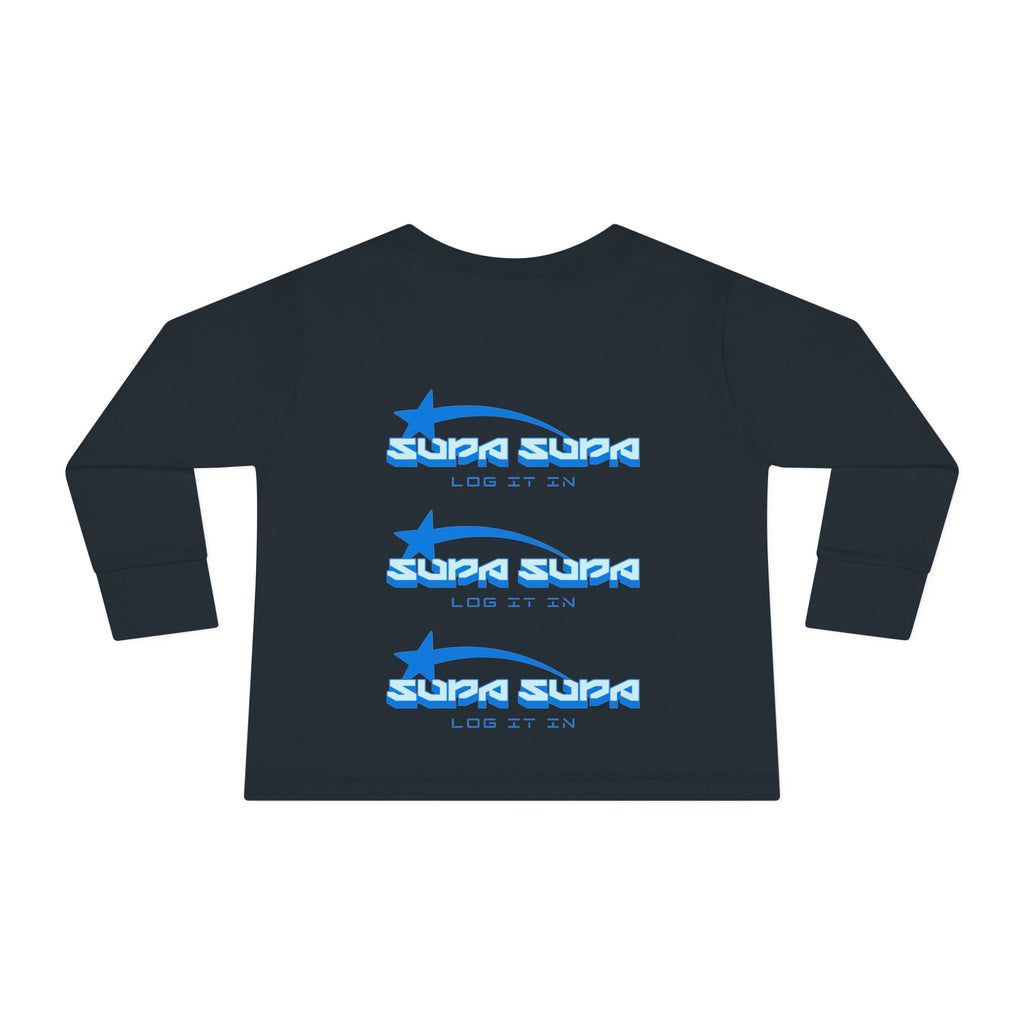 Toddler Long Sleeve Tee — Blue Shooting Star "Super Star" Graphic