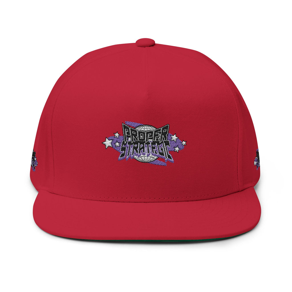 Embroidered 'Strategic' Flat Bill Cap — Retro Streetwear Snapback