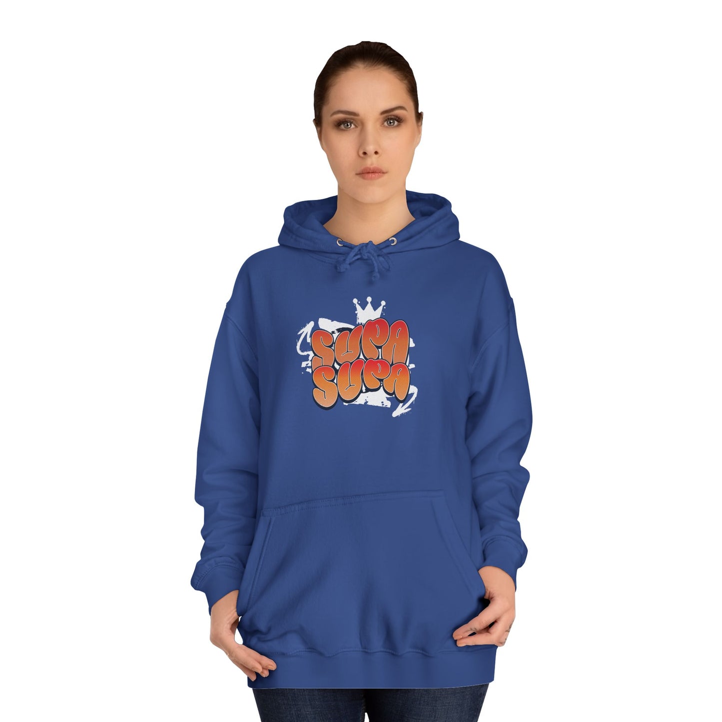 Unisex Hoodie with Retro 'Supa Supa' Design