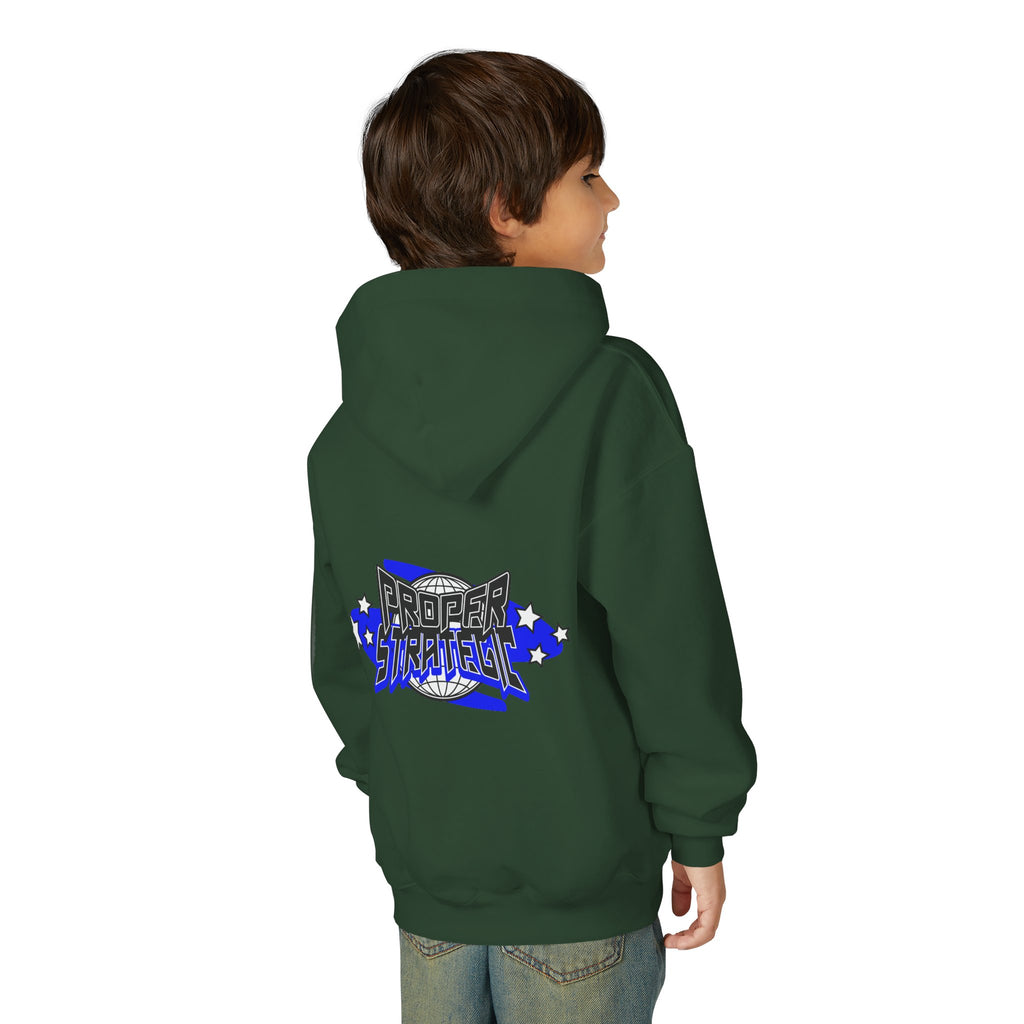 Youth Hoodie — 'Strategic' Graphic Pullover for Kids