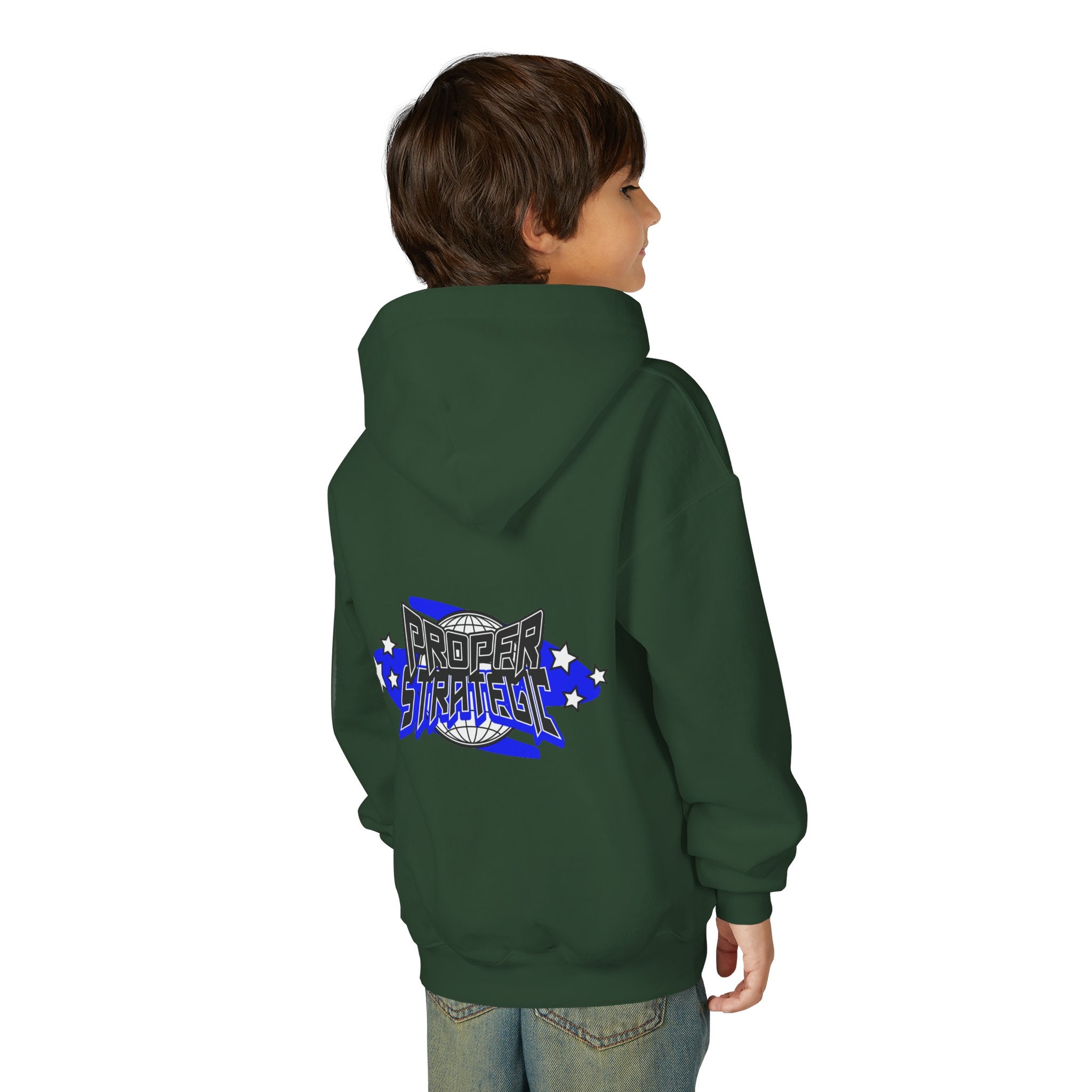 Youth Hoodie — 'Strategic' Graphic Pullover for Kids