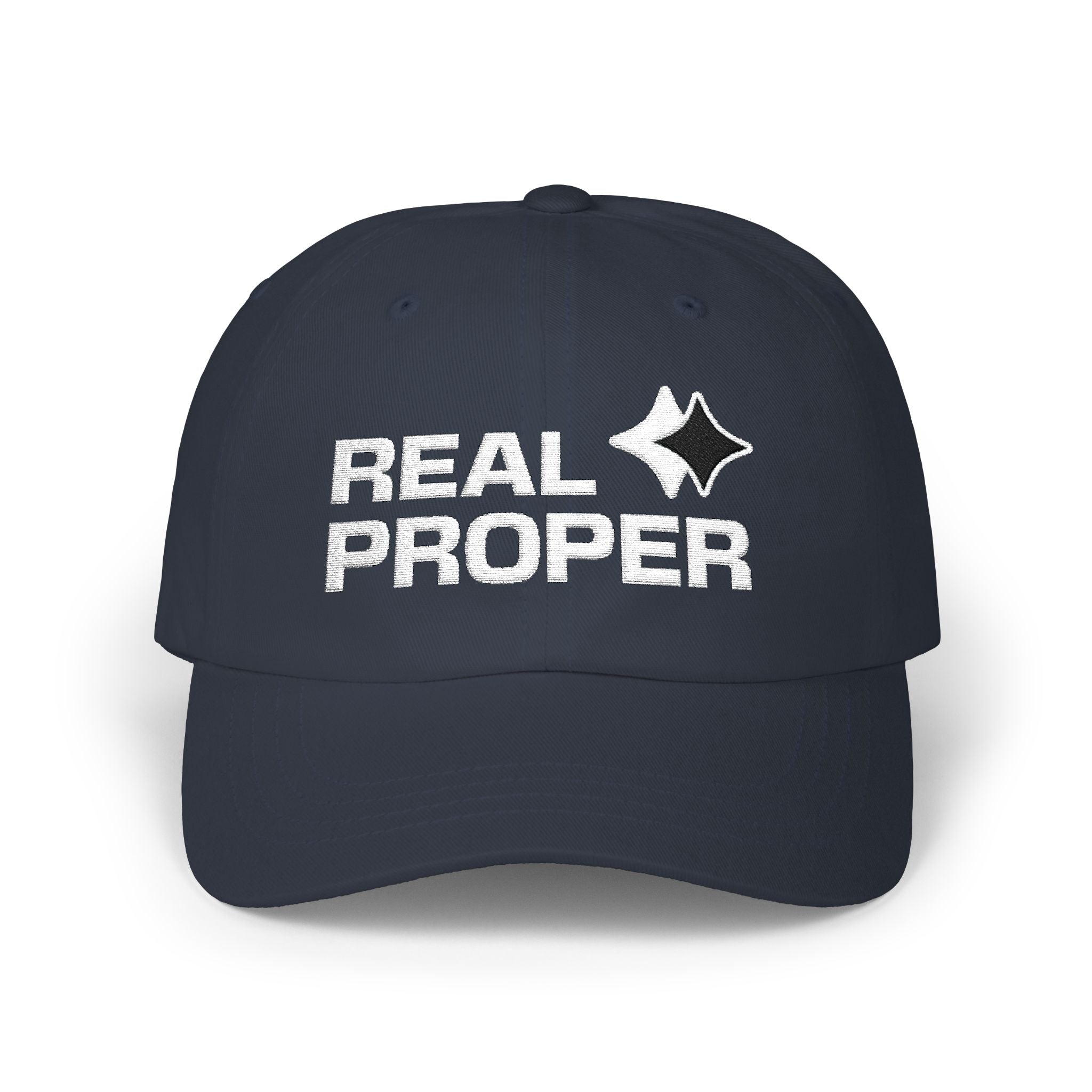 Classic Cap — "Real Proper" Embroidered Casual Baseball Hat