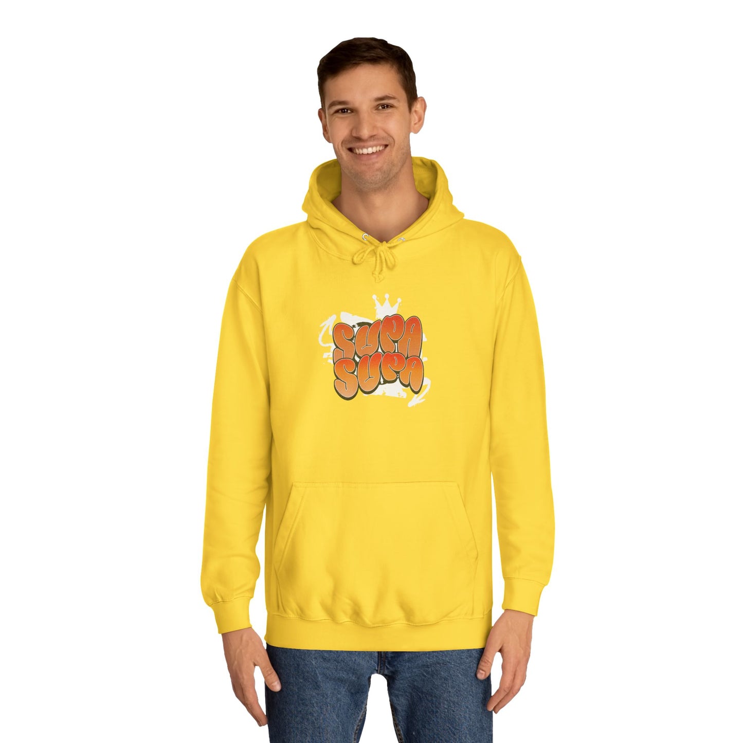 Unisex Hoodie with Retro 'Supa Supa' Design