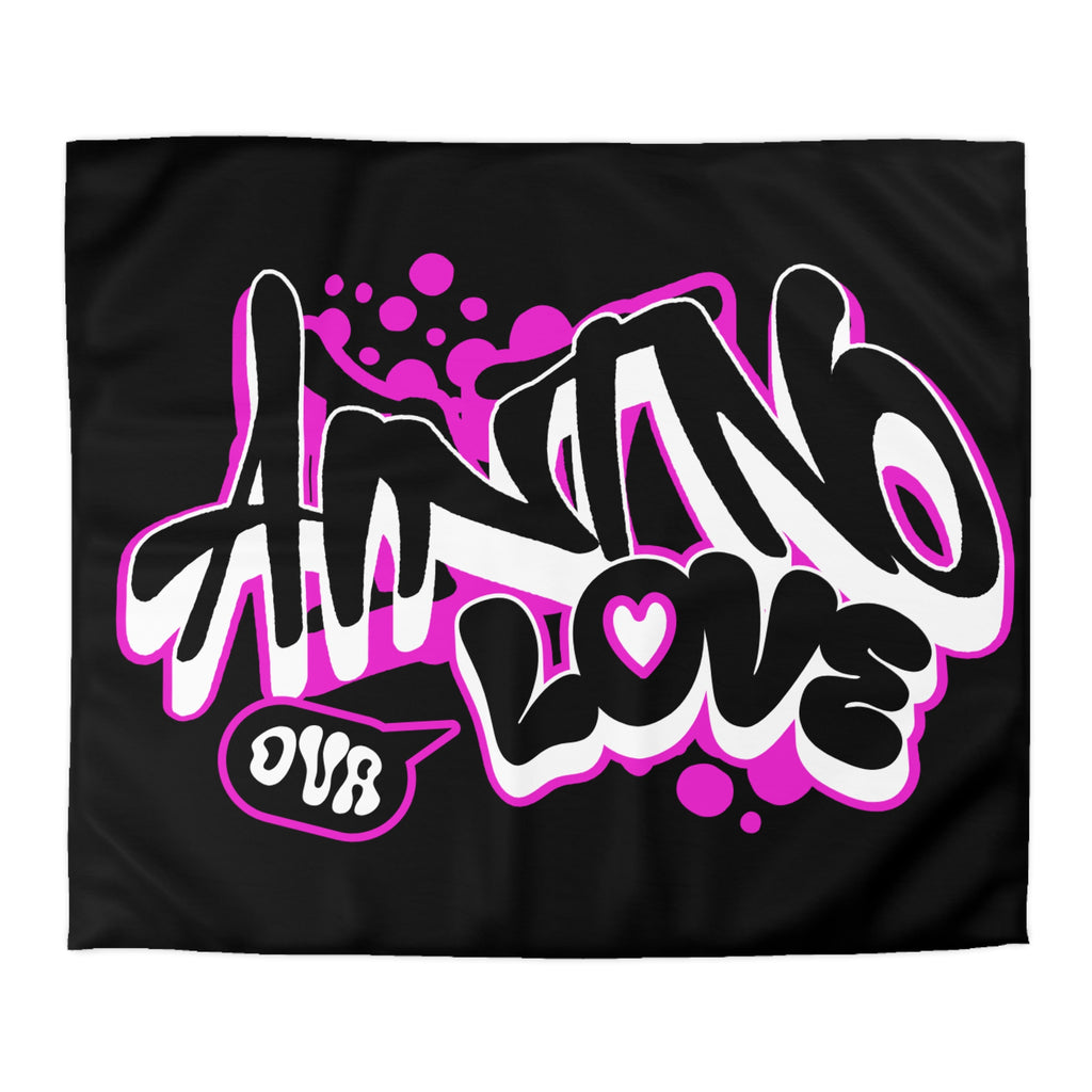 Duvet Cover — Pink Graffiti "No Love" Street Art Microfiber Bedding