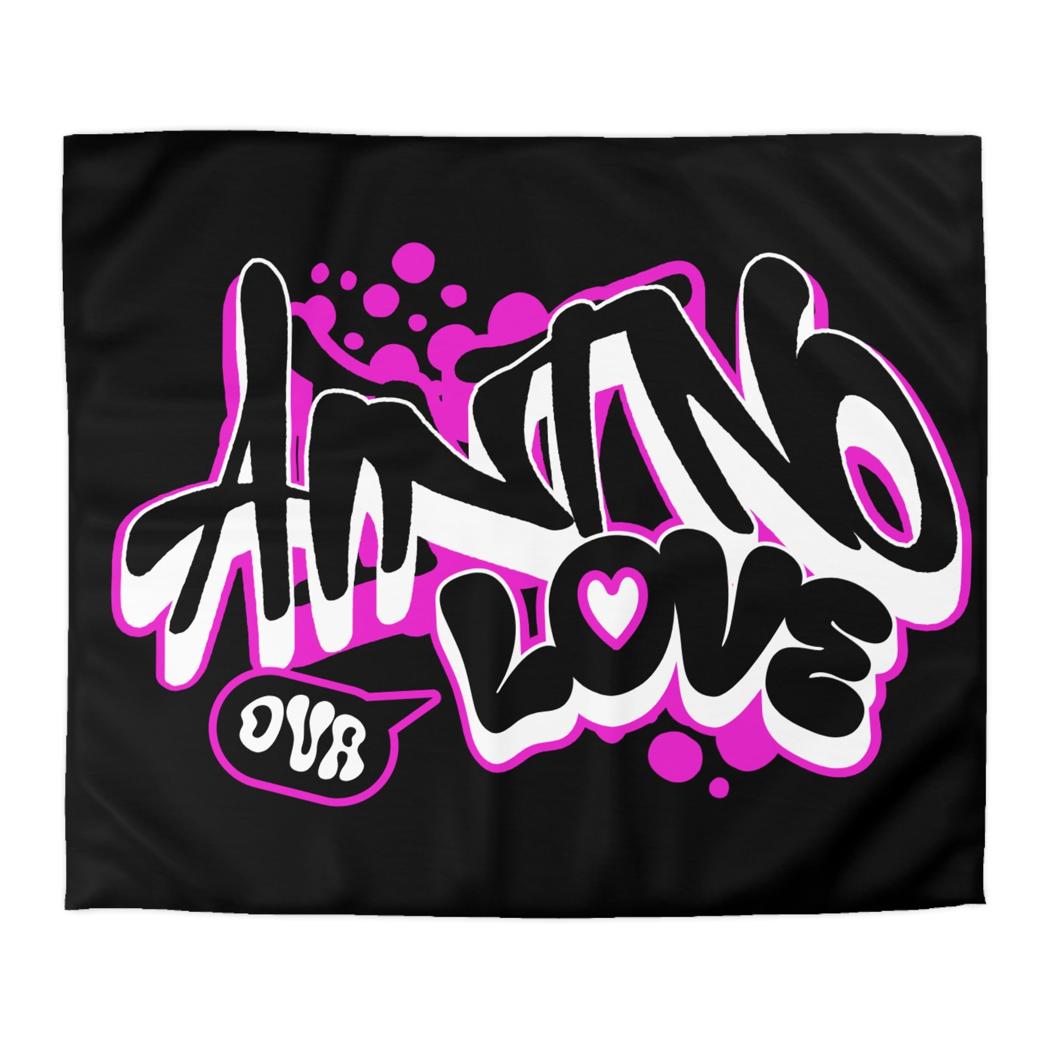 Duvet Cover — Pink Graffiti "No Love" Street Art Microfiber Bedding