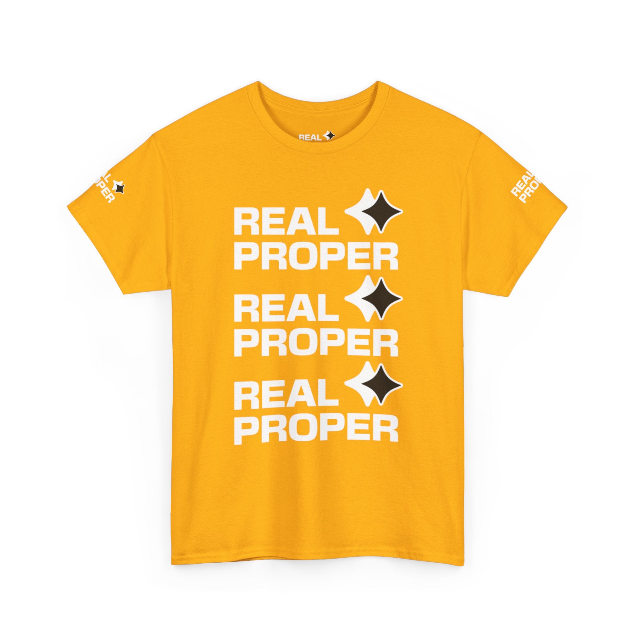 "Real Proper" Repeat Logo T‑Shirt