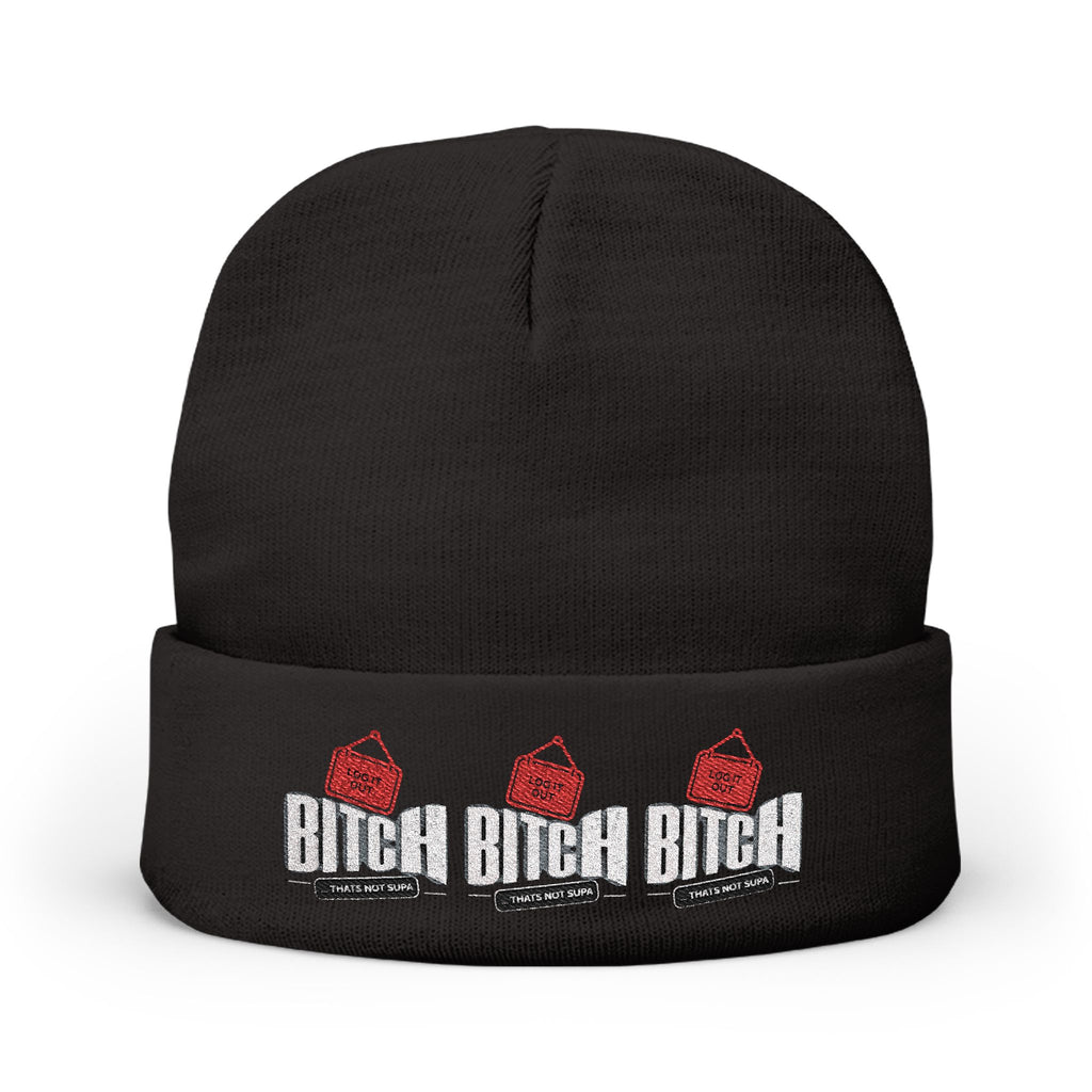 Embroidered 'LOG OUT' Knit Beanie — Gnome Humor Winter Hat