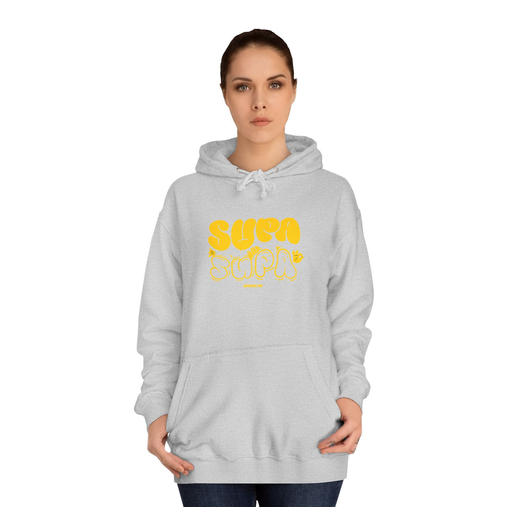 Cheerful Unisex Supa Supa Hoodie - Cozy Streetwear, Campus Style, Trendy Gift, Relaxed Fit, Perfect for Every day