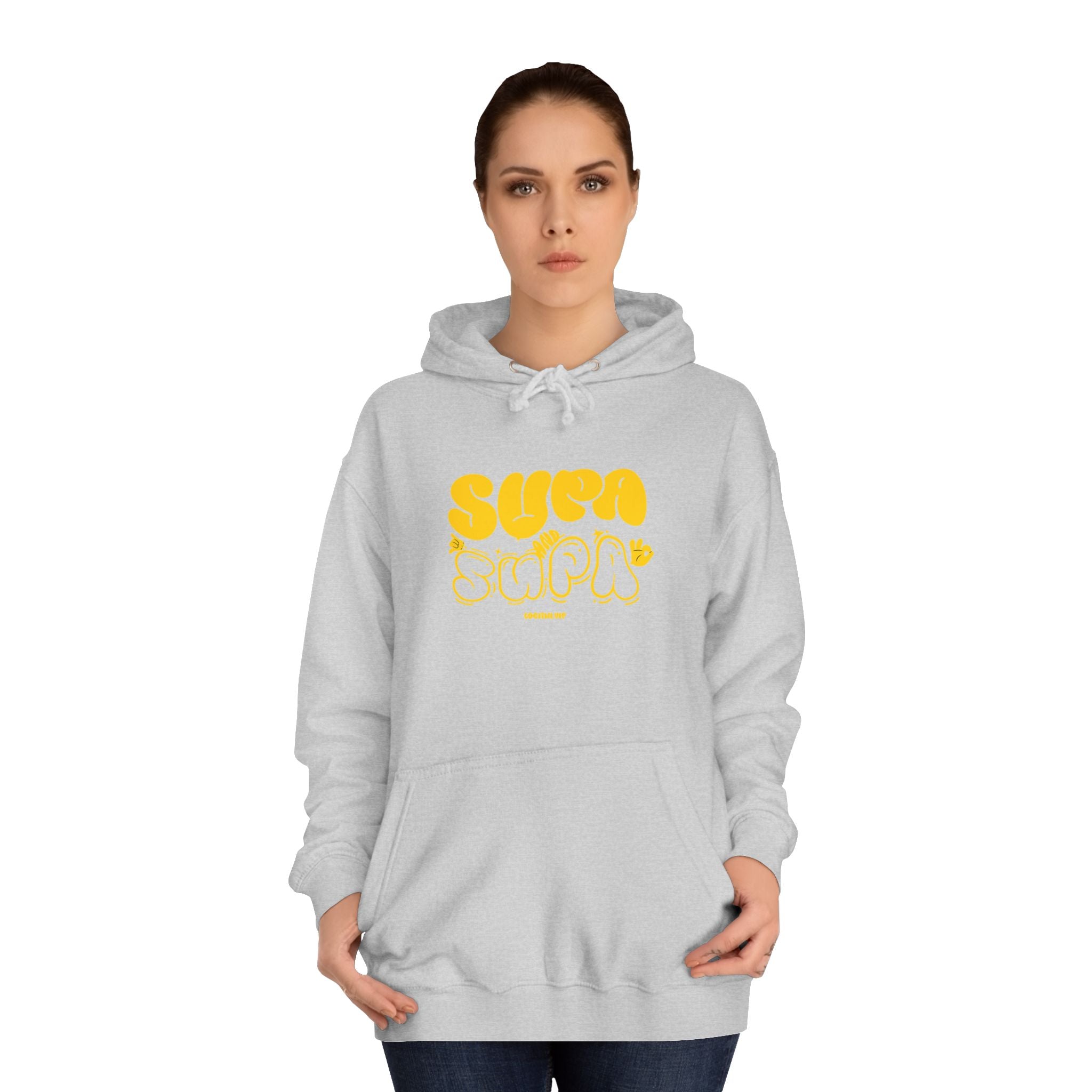 Cheerful Unisex Supa Supa Hoodie - Cozy Streetwear, Campus Style, Trendy Gift, Relaxed Fit, Perfect for Every day