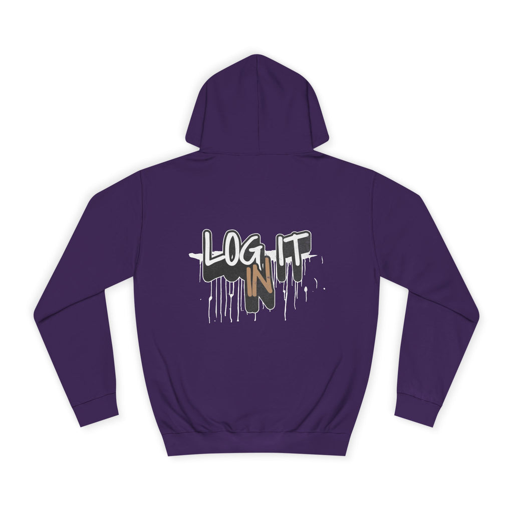 Stylish Unisex Log it in Hoodie, Cozy Custom Wear, Custom Apparel, Trendy Sweatshirt, Casual Hooded Top, Comfortable Daily Wear