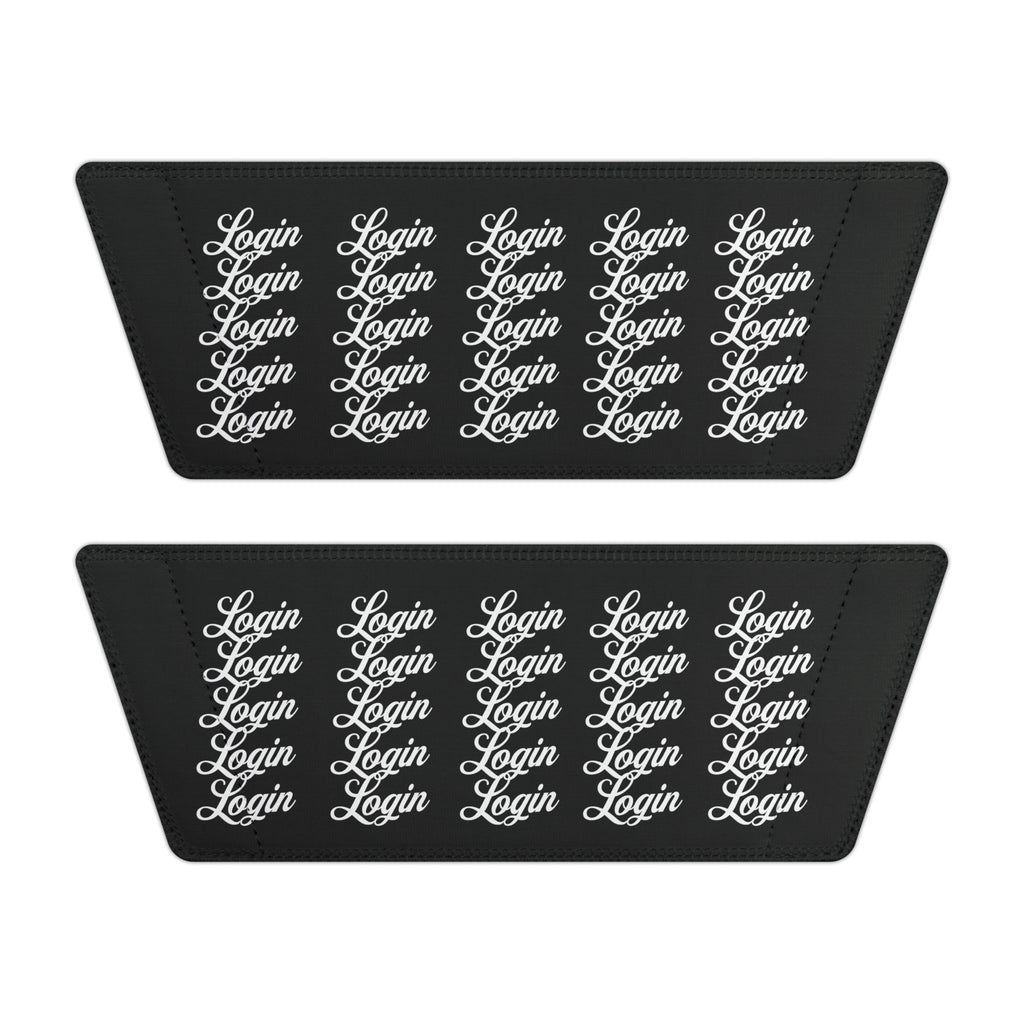 Men's Slide Sandals — Black Login Pattern Removable-Strap Pool Slides