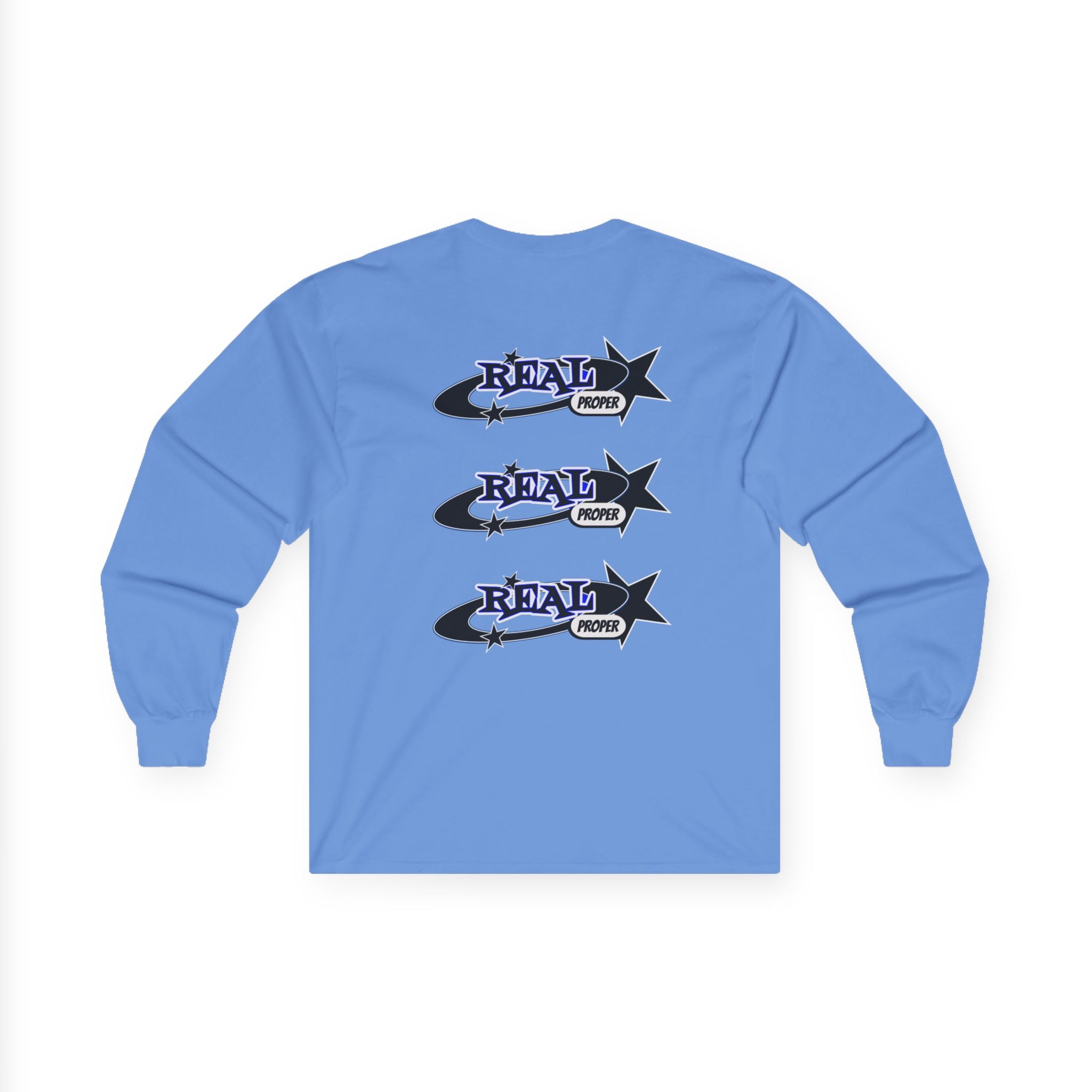 "Real Proper" Graphic Long Sleeve Tee — Retro Star Logo