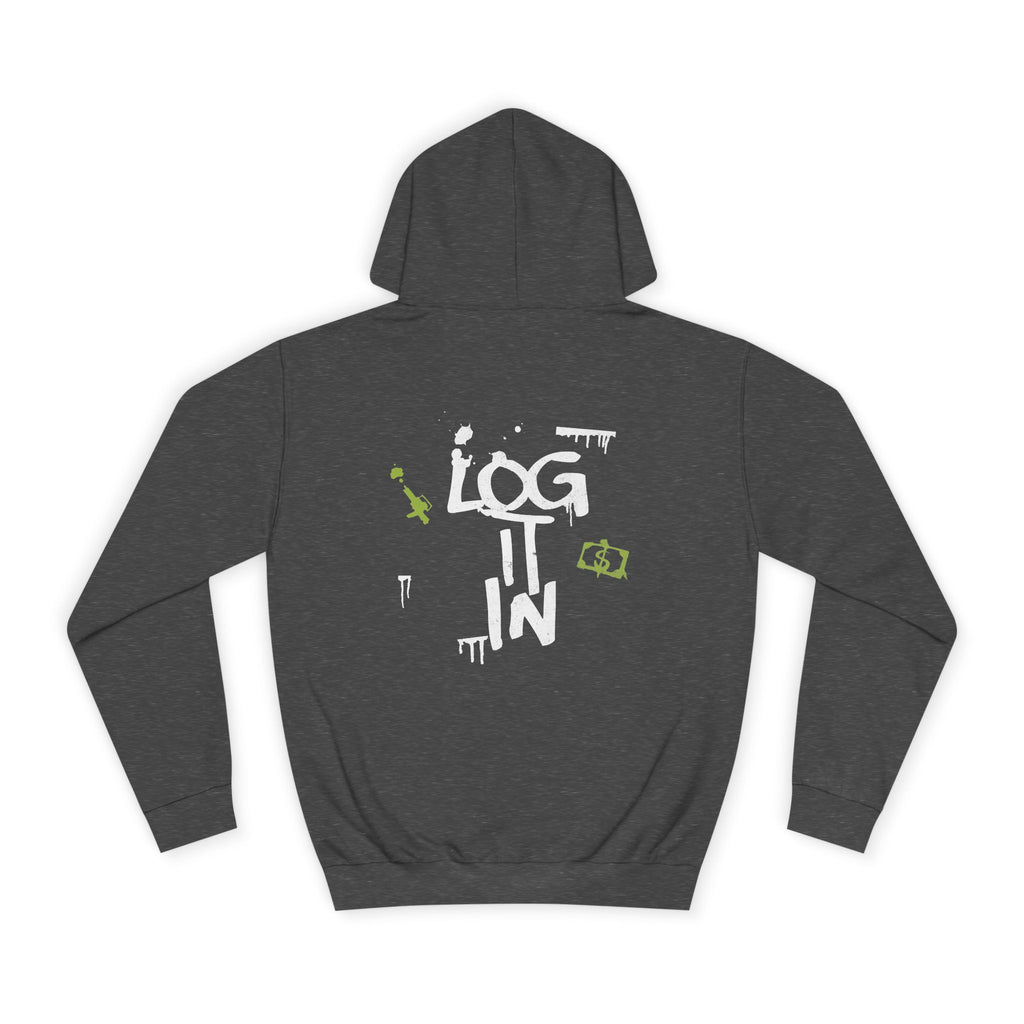 log it in Hoodie — Minimal Vintage Print