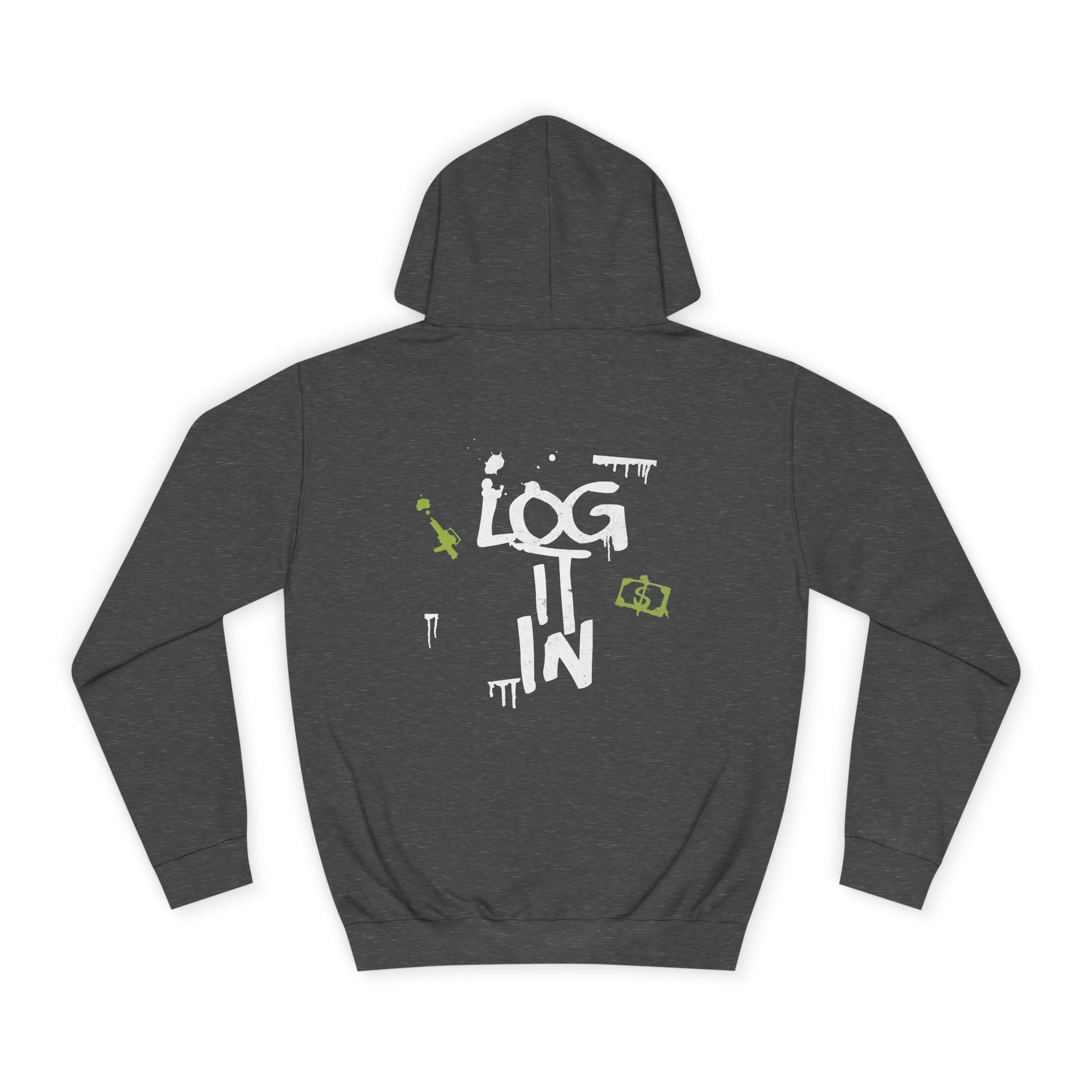 log it in Hoodie — Minimal Vintage Print