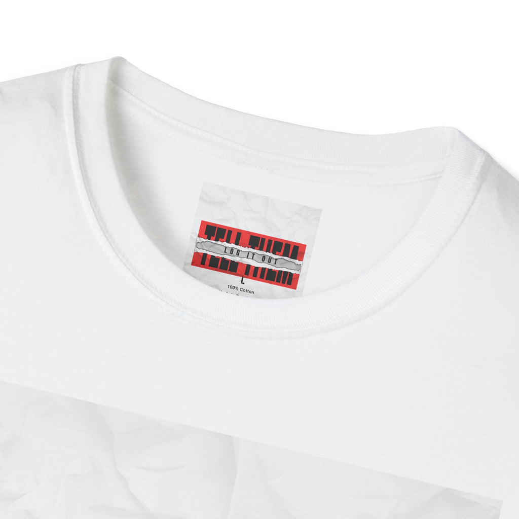 T-Shirt — LOG IT OUT Red Tape Graphic Tee ("LOG IT OUT")