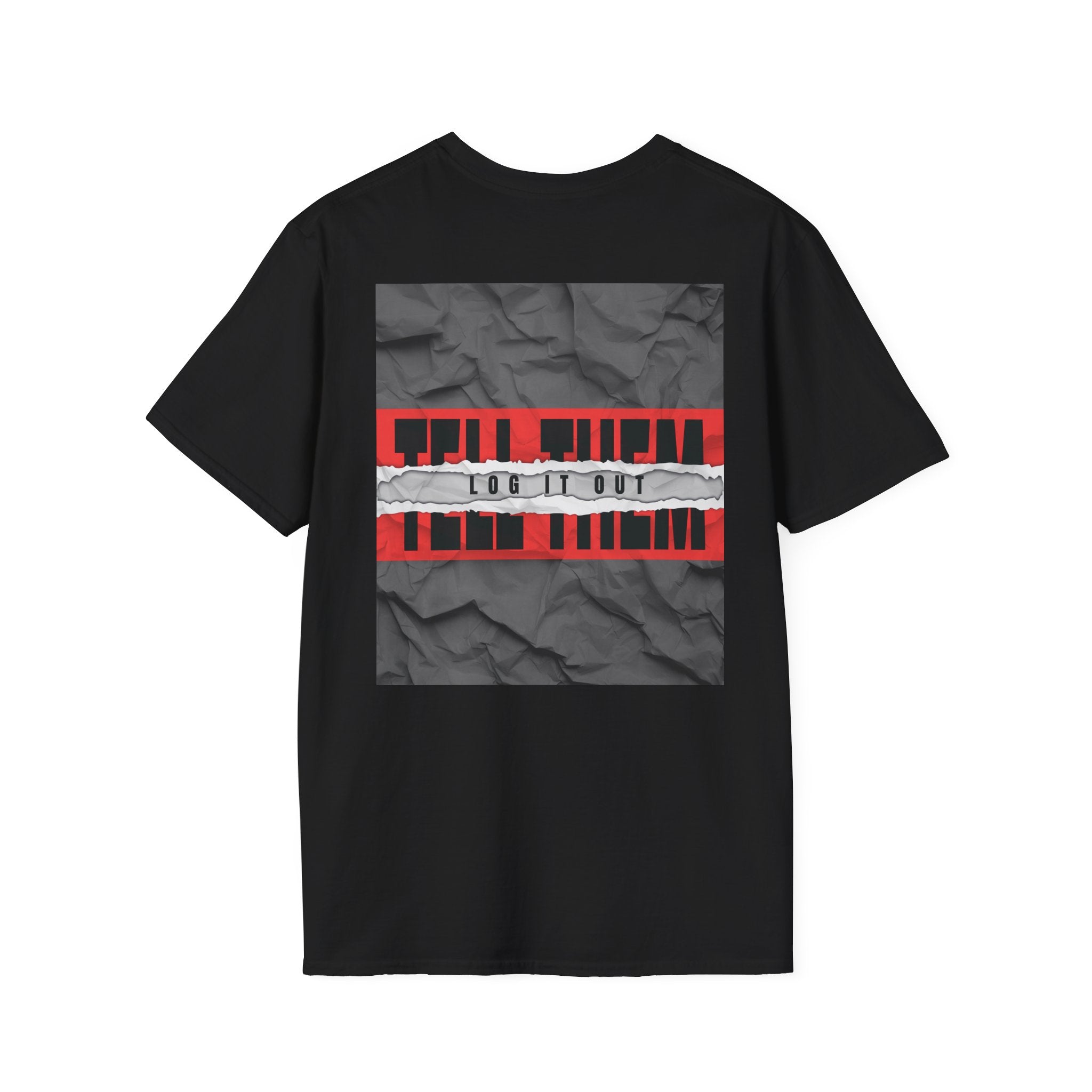 T-Shirt — LOG IT OUT Red Tape Graphic Tee ("LOG IT OUT")