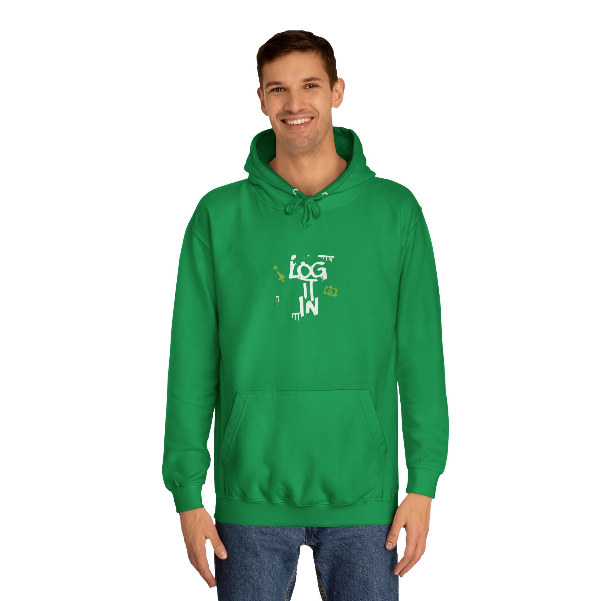 log it in Hoodie — Minimal Vintage Print