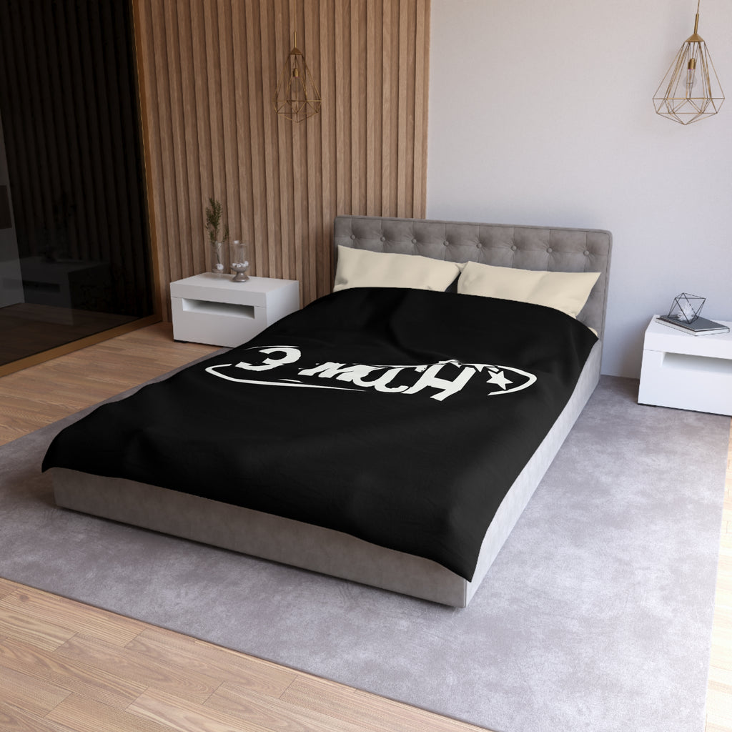 Duvet Cover — '3 Much' Bold Graphic Black Microfiber Duvet