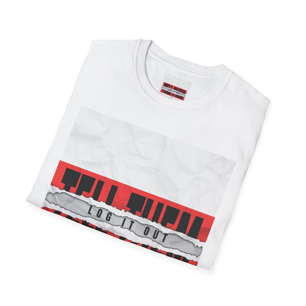 T-Shirt — LOG IT OUT Red Tape Graphic Tee ("LOG IT OUT")